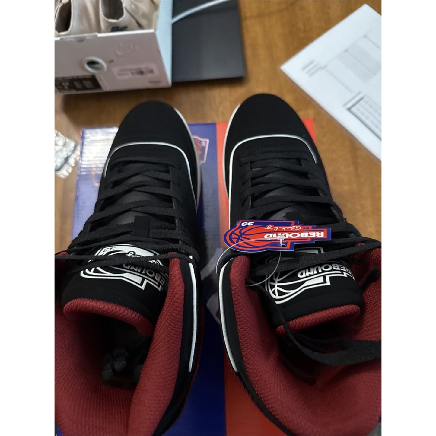 Size 10 Ewing Men's Orion Strap [ Black/Red/White ] Basketball Shoes - BS393