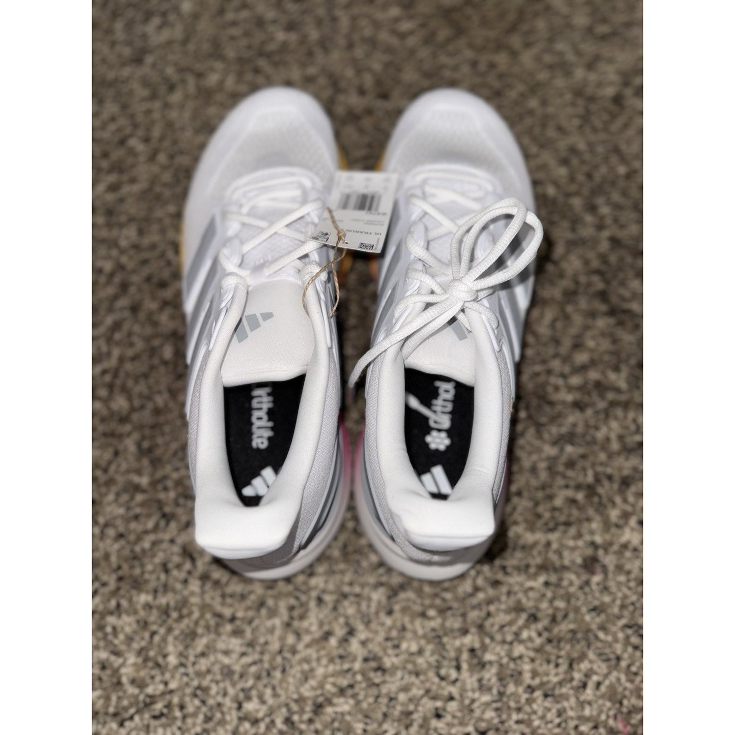 Adidas UltraRun 5 Men's Size 10.5 Athletic Shoes White Multicolor Sneakers BS501