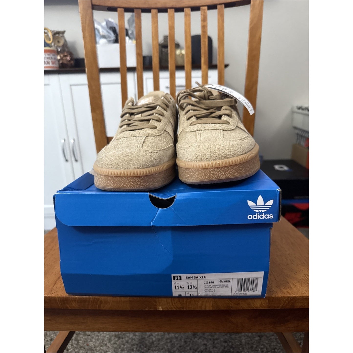 Adidas Men's Samba XLG Suede Sneakers Cardboard Beige Gum Size 11.5 BS150