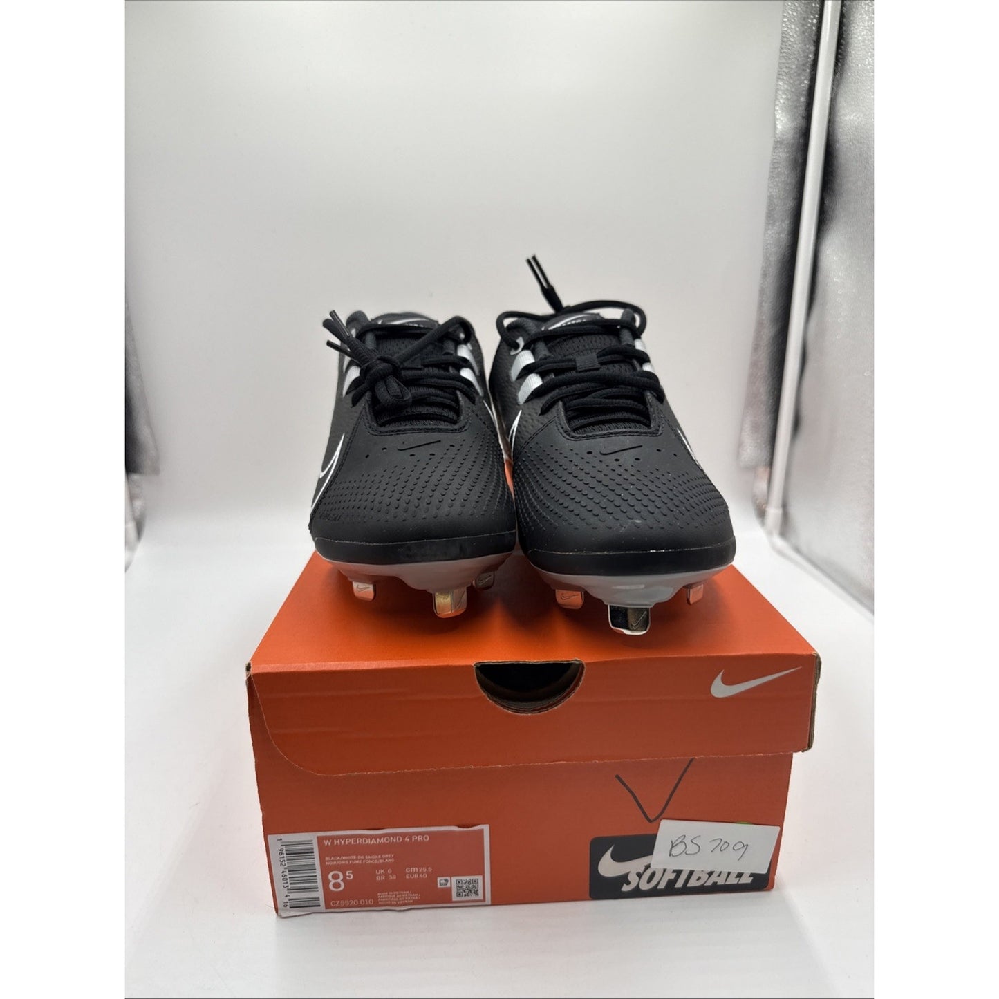Nike Hyperdiamond 4 Pro Metal Women's Softball Cleats Black 8.5 Brand New w/ Box