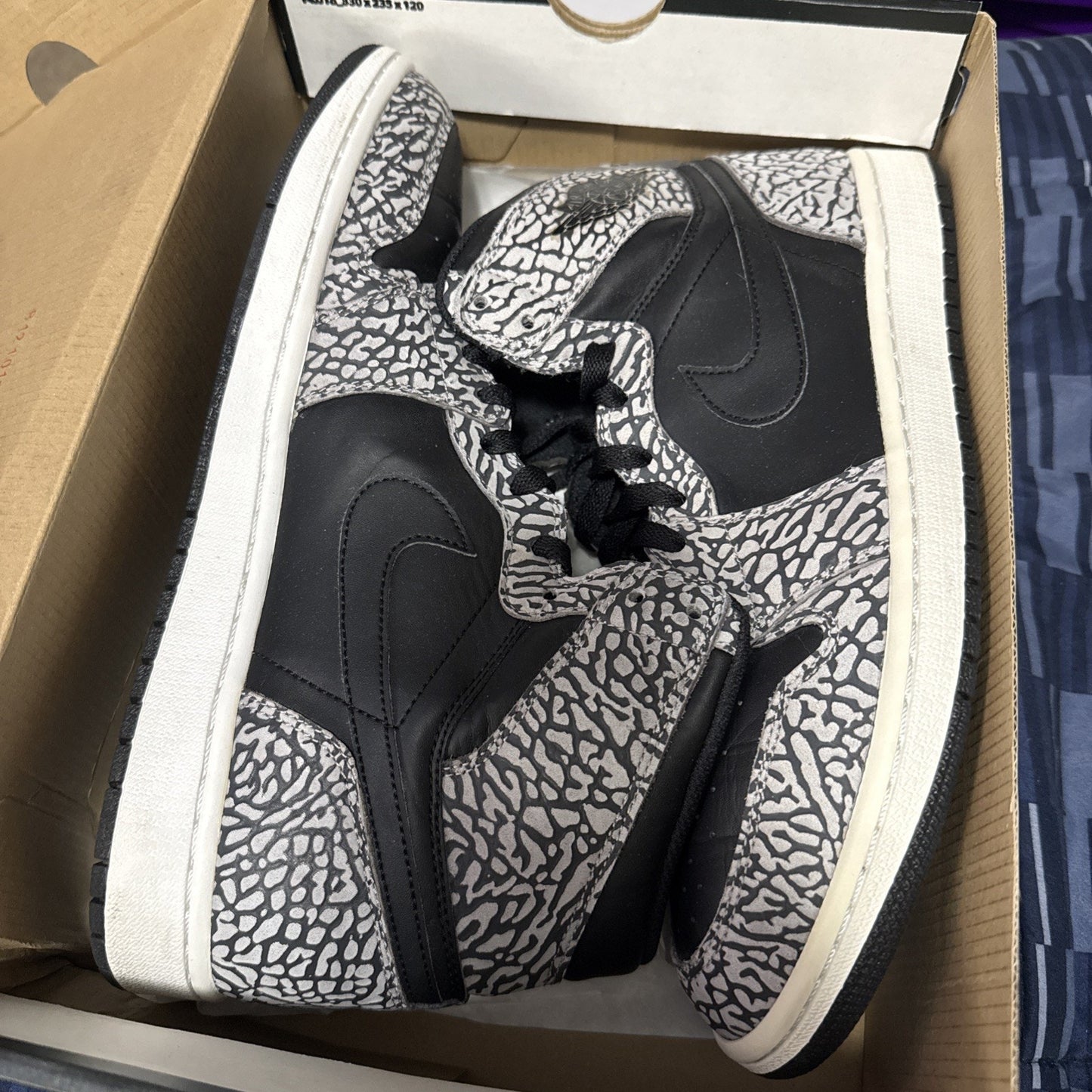 Size 11.5 - Air Jordan 1 Retro High Black Un-Supreme