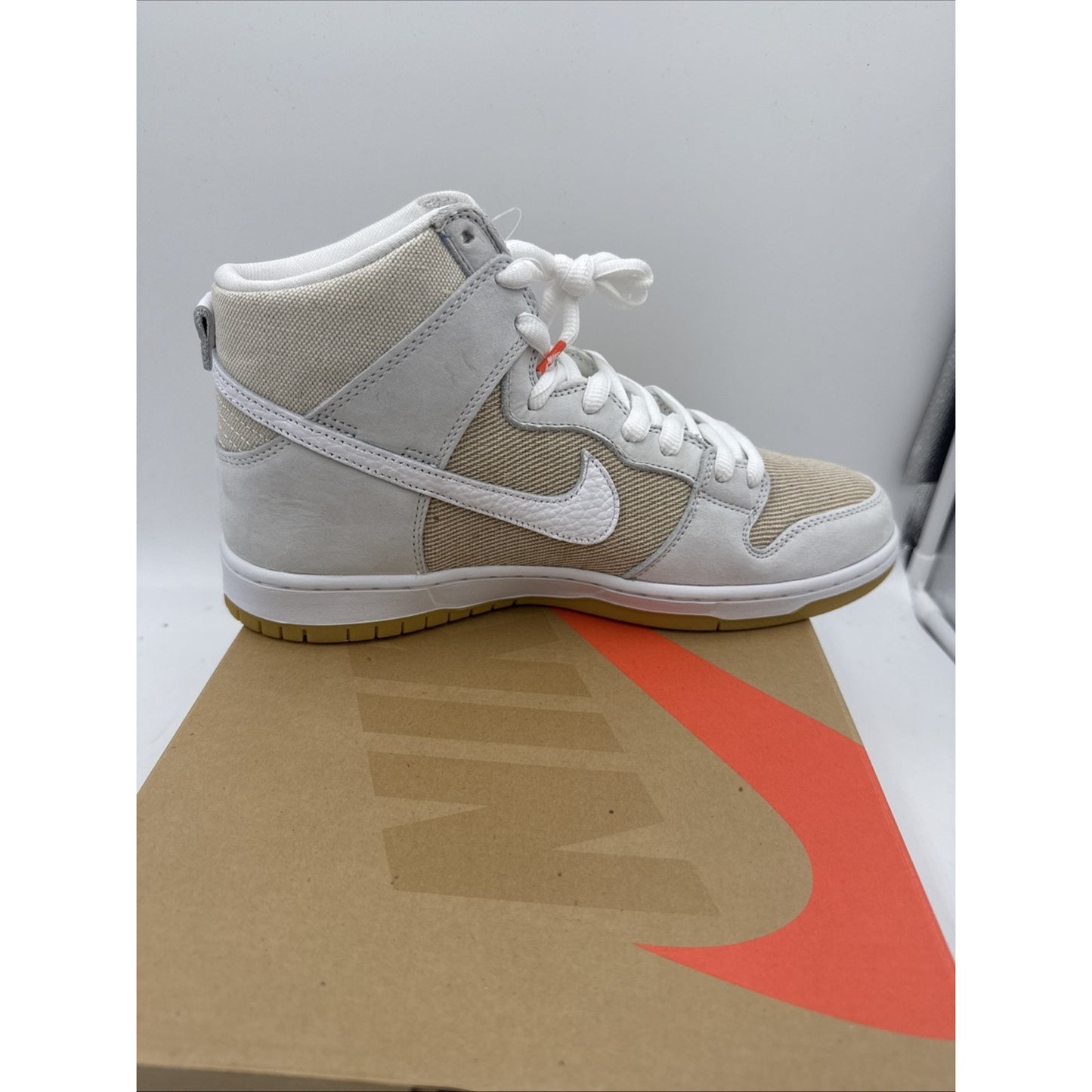 Size 9.5 - Nike Dunk Pro ISO SB High Unbleached Pack - Natural