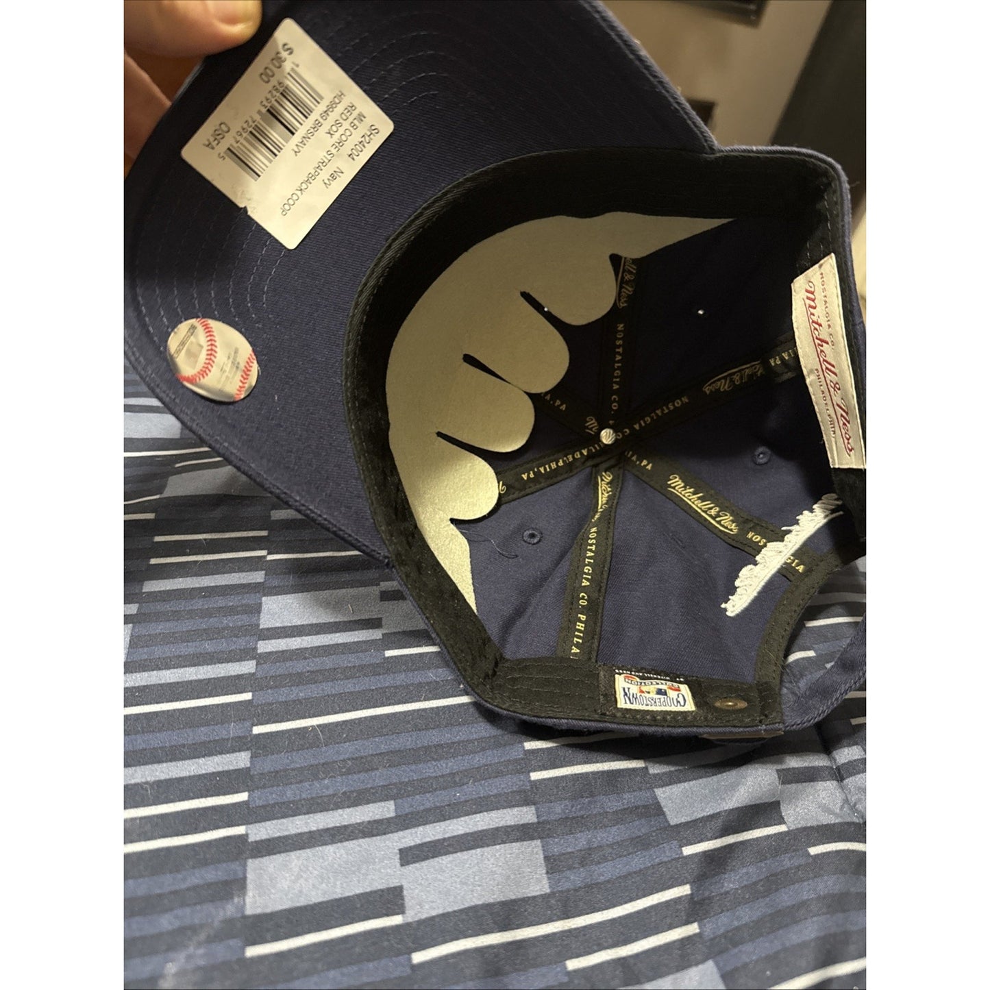 MLB Strap Back Red Sox Dad Hat Fit Navy