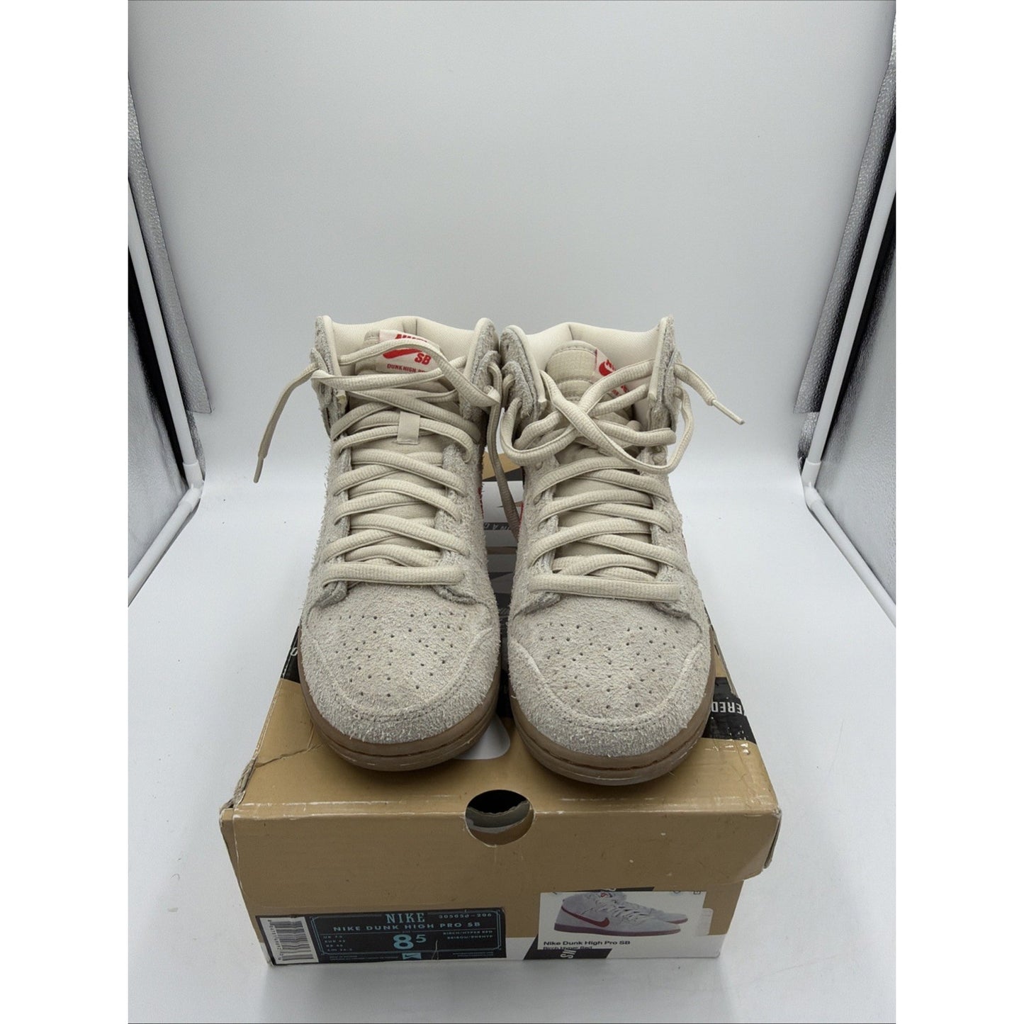 Size 8.5 - Nike Dunk Pro SB High Birch Hyper Red