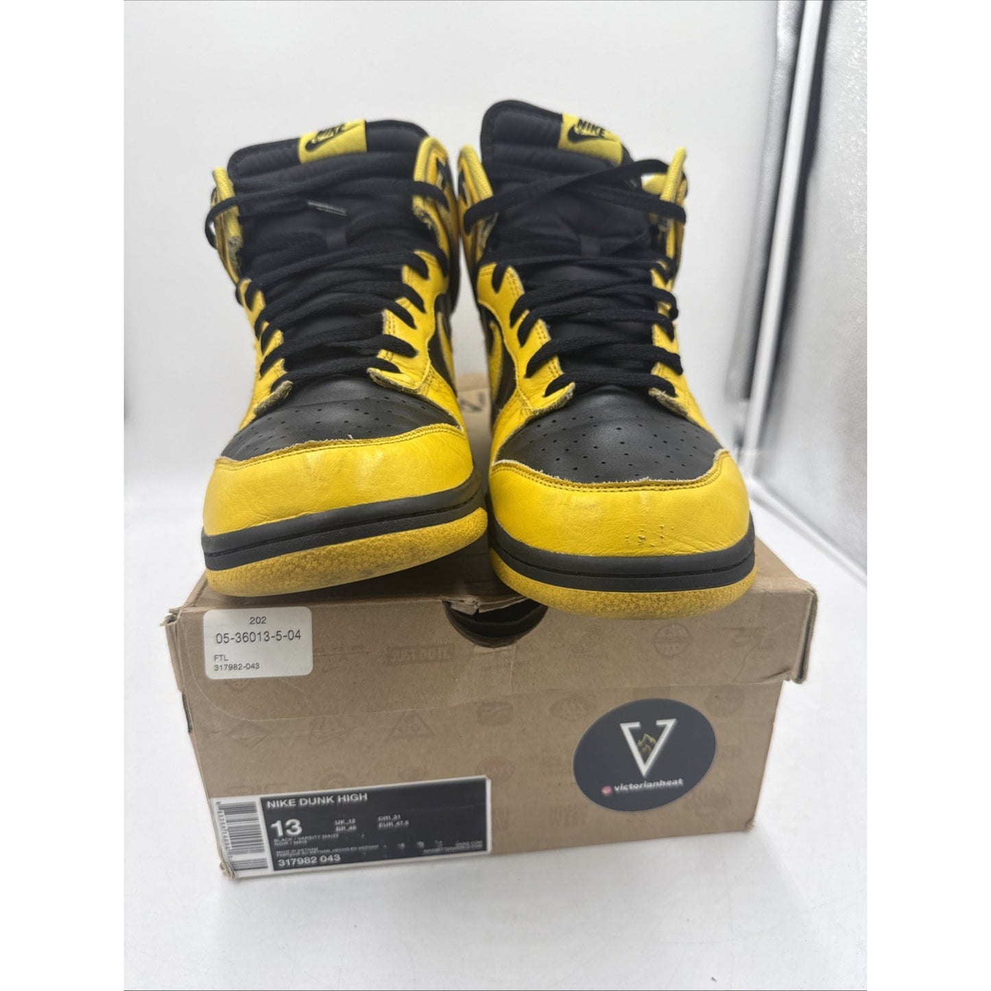 Size 13 - Nike Dunk High Black Varsity Maize