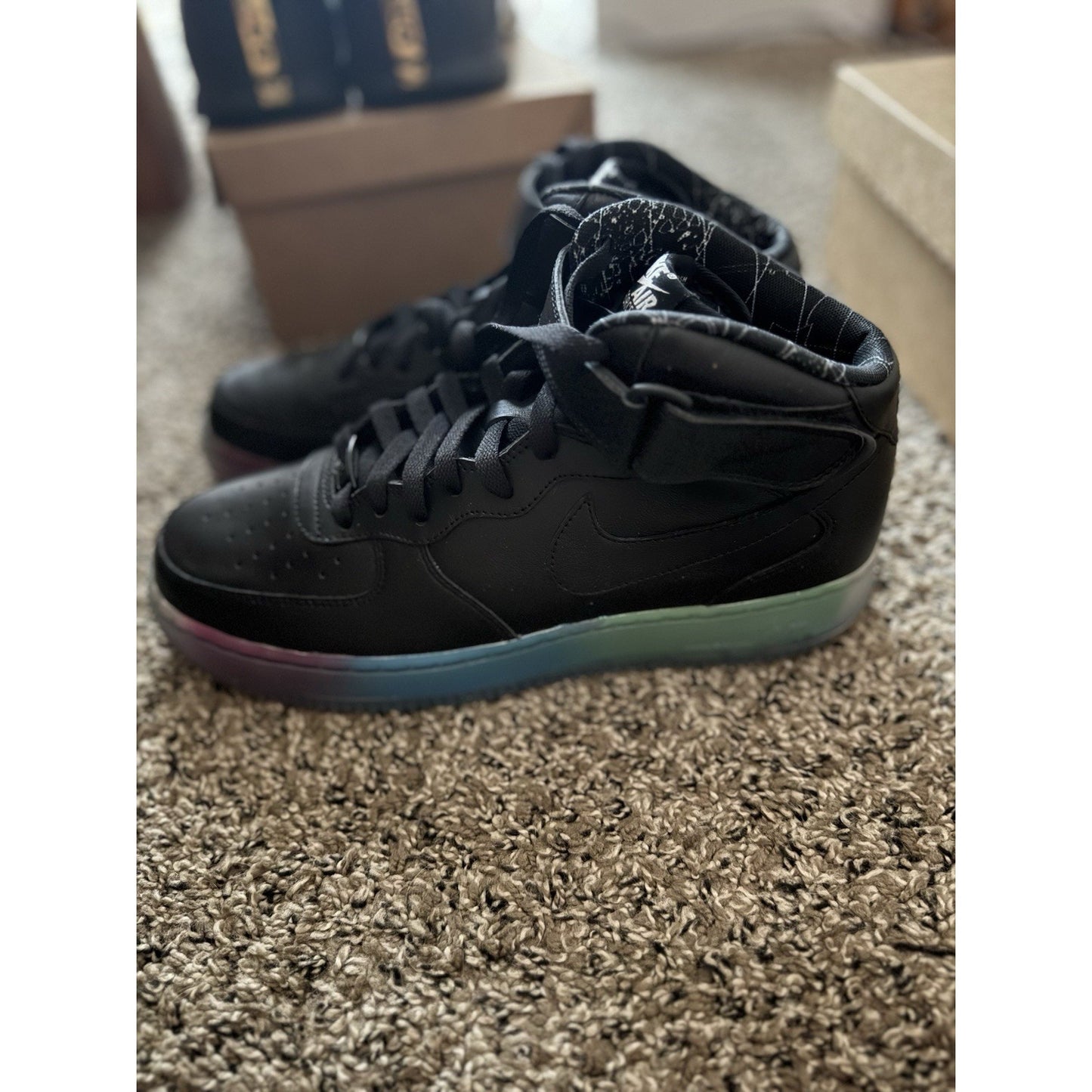 Size 10 Nike Id Air Force 1 NYC Lazer Rare BS273