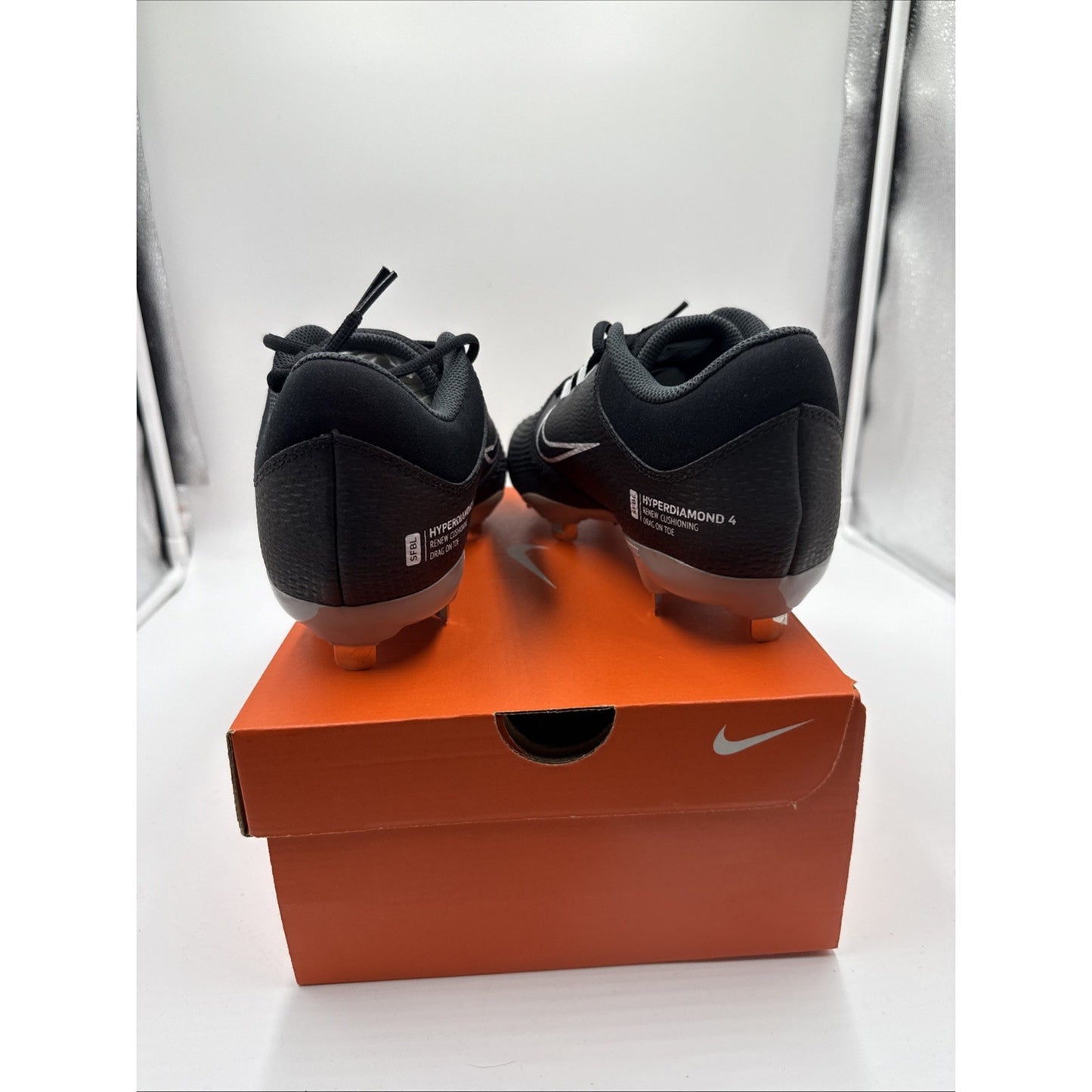 Nike Hyperdiamond 4 Pro Metal Women's Softball Cleats Black 8.5 Brand New w/ Box