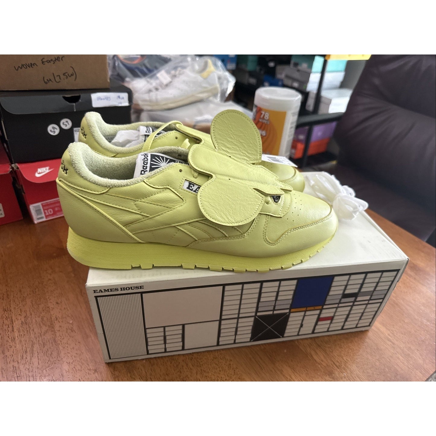 Size 14 - Reebok Eames Office x Classic Leather Eames Elephant - Cool Aloe BS405