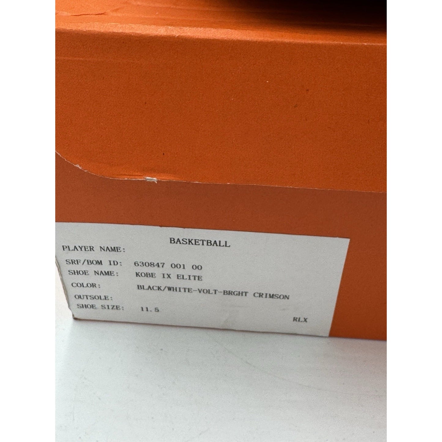 Size 11.5 Kobe 9 Elite 630857-100 Promo Sample