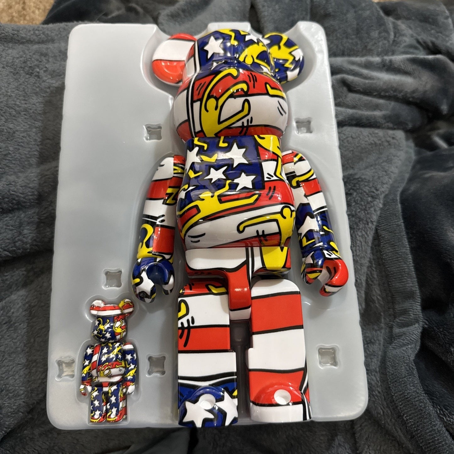 Medicom Toy Bearbrick 400% & 100% Keith Haring 07 Be@rbrick Used
