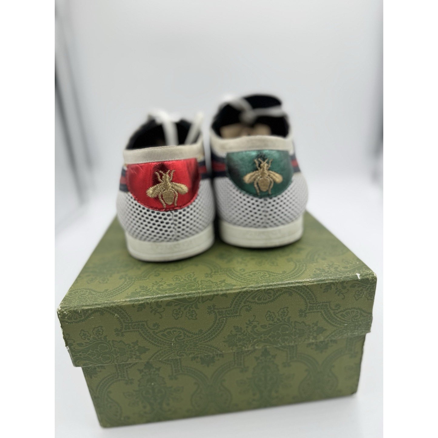 Size 9.5 Gucci Calfskin Mesh Falacer Sneakers bs874