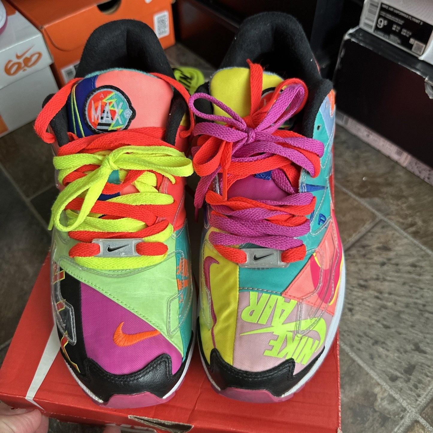 Size 9.5 - Atmos x Nike Air Max 2 Light QS Logos