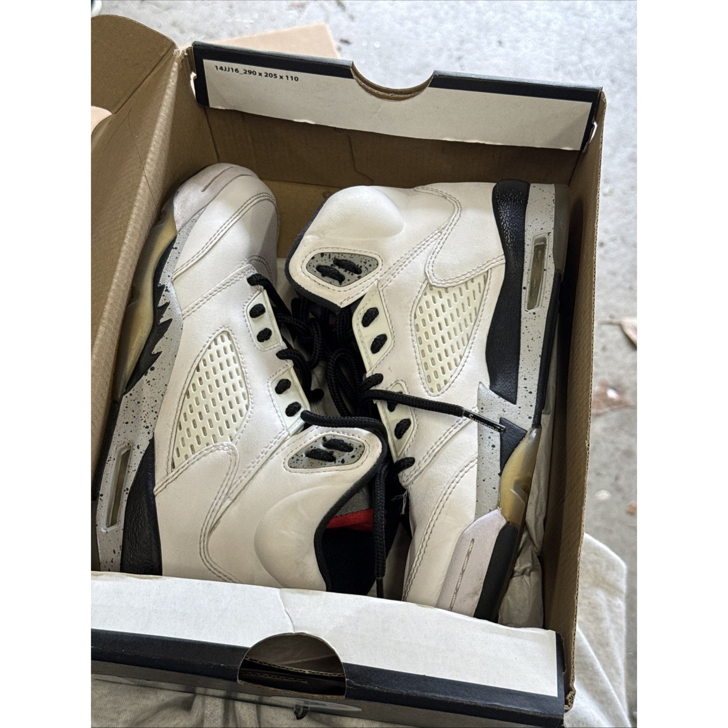 Air Jordan 5 Retro GS White Cement 440888-104 Youth Sz 4 Replacement Laces