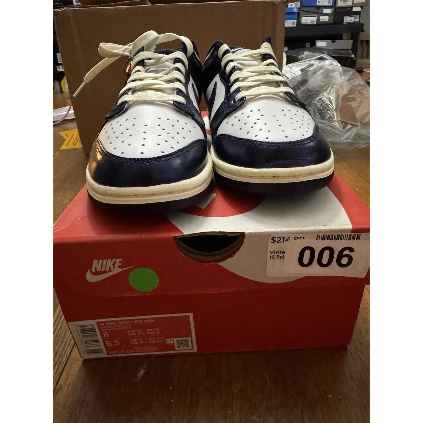 Size 8 - Nike Dunk Premium Low Vintage Navy W BS322