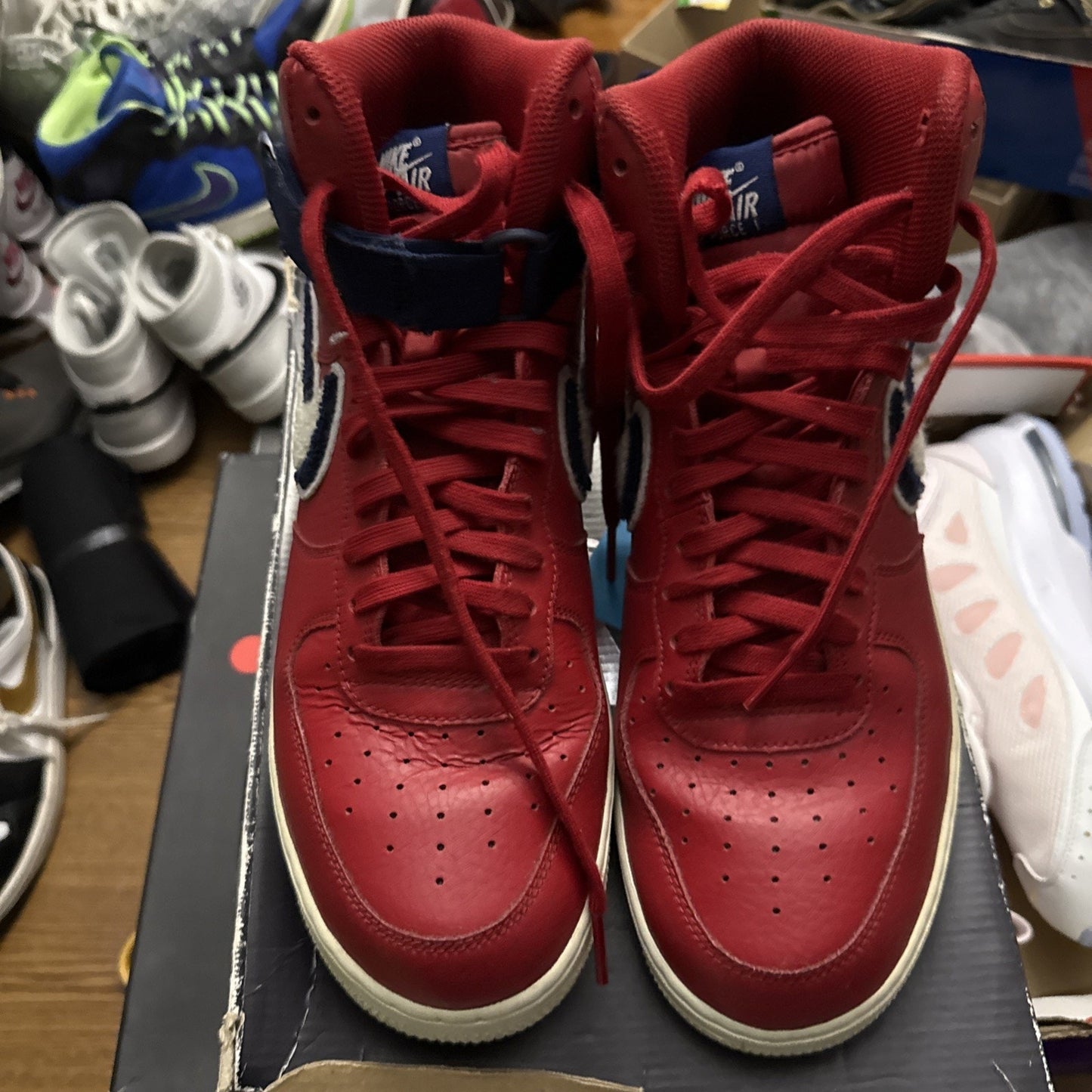 Size 10.5 - Nike Air Force 1 '07 LV8 High Red BS492