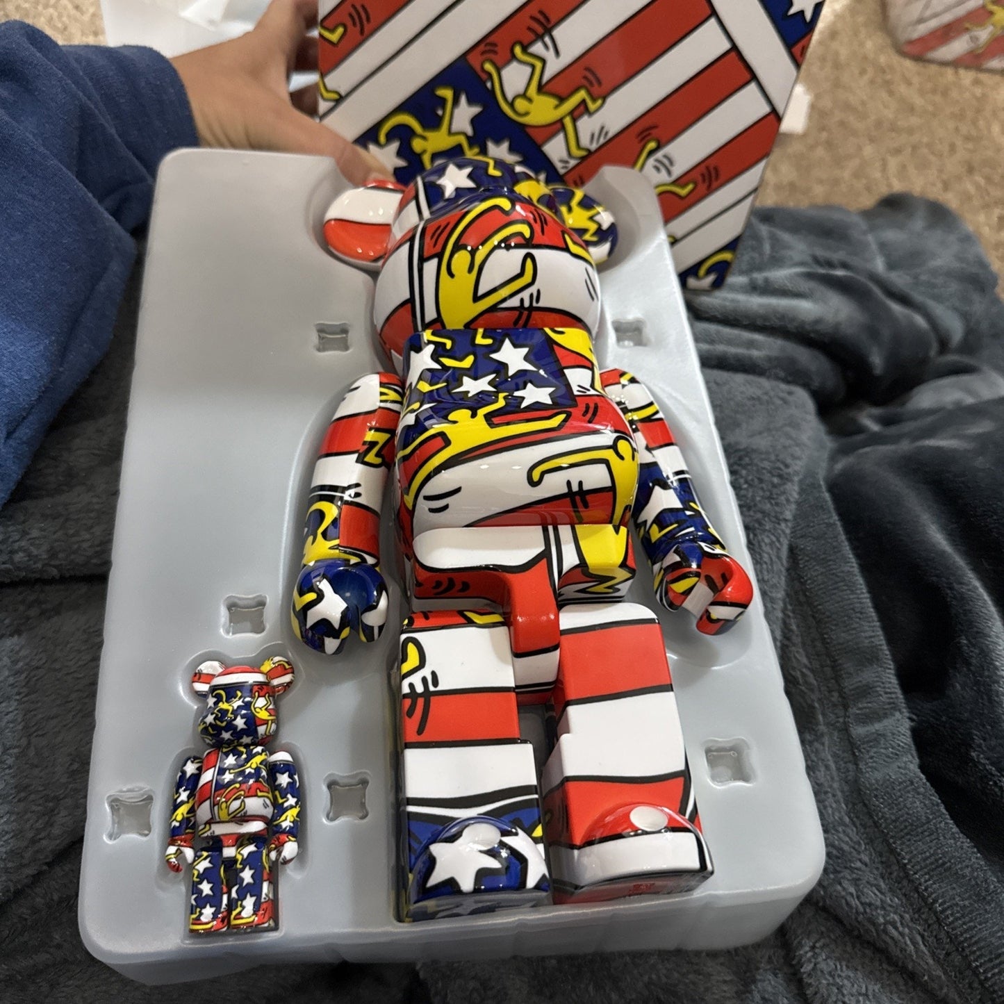 Medicom Toy Bearbrick 400% & 100% Keith Haring 07 Be@rbrick Used