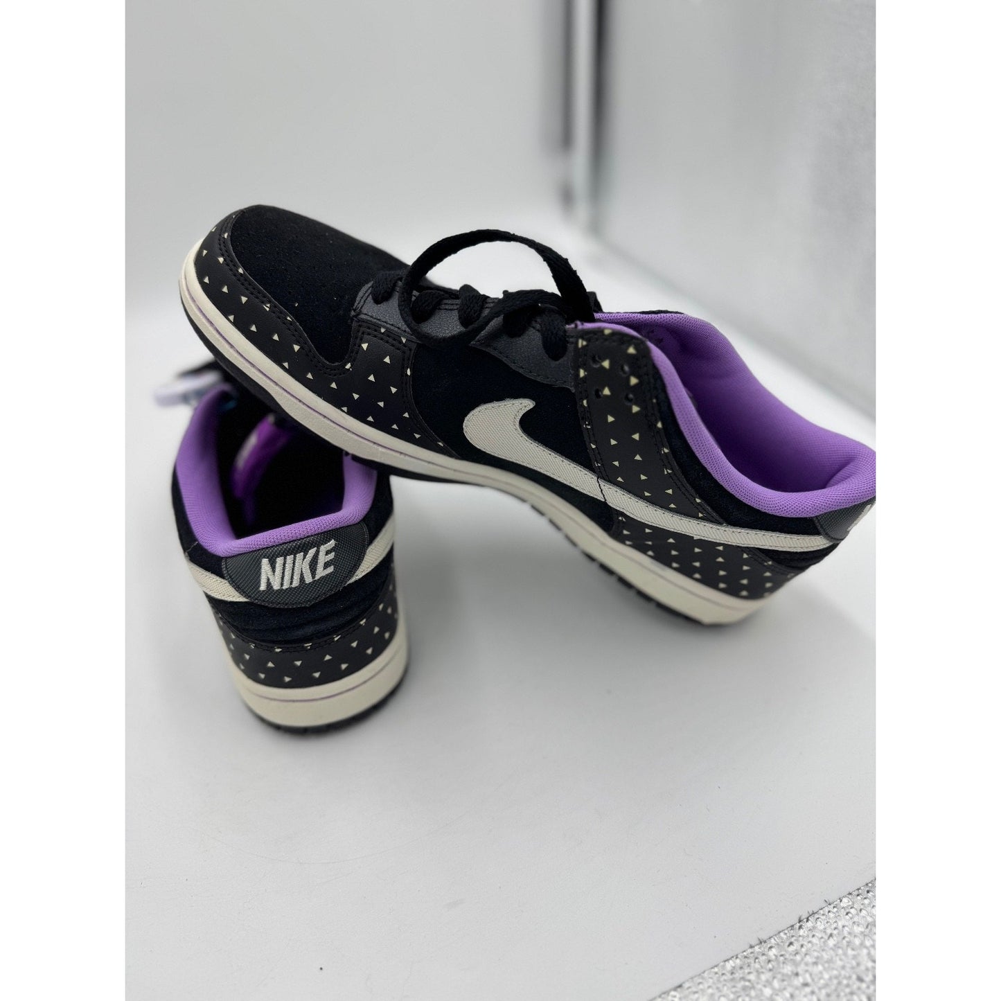 Nike Dunk Low Skinny Print Black White Purple Size 10 Womens 543241 030 Rare