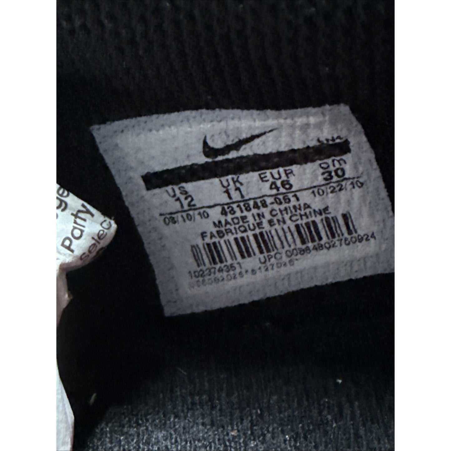 Size 12 2010 Nike Air Trainer 1 ATL Falcons 999999 Sample Tag
