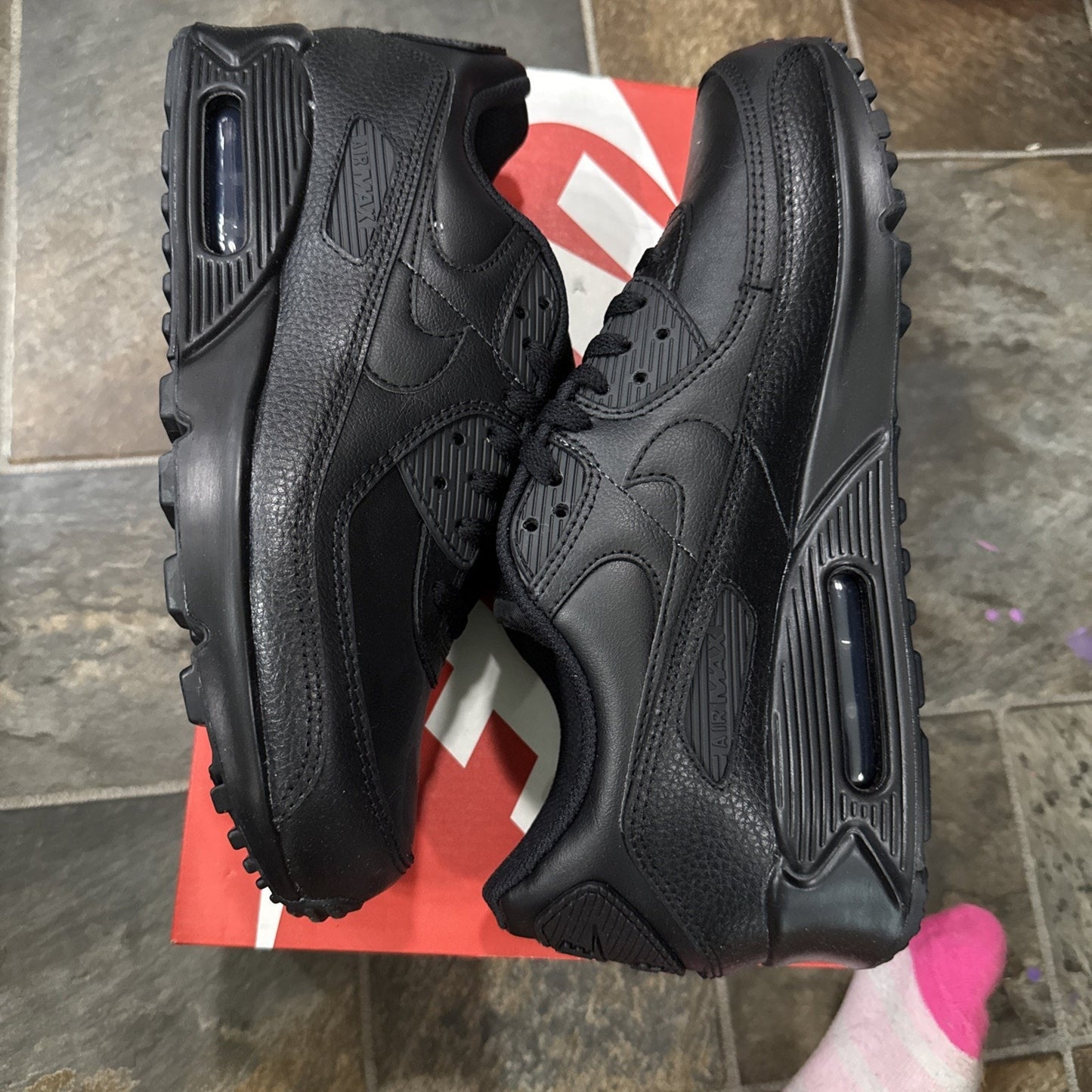 Size 10 - Nike Air Max 90 Leather Triple Black