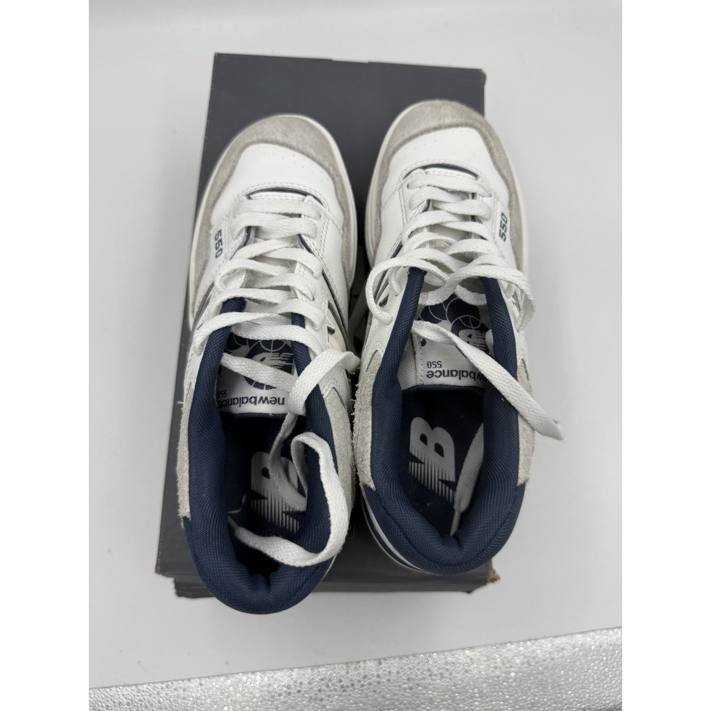 Size 6Y - New Balance 550 White Vintage Indigo (GS) GSB550TG Pre-Owned