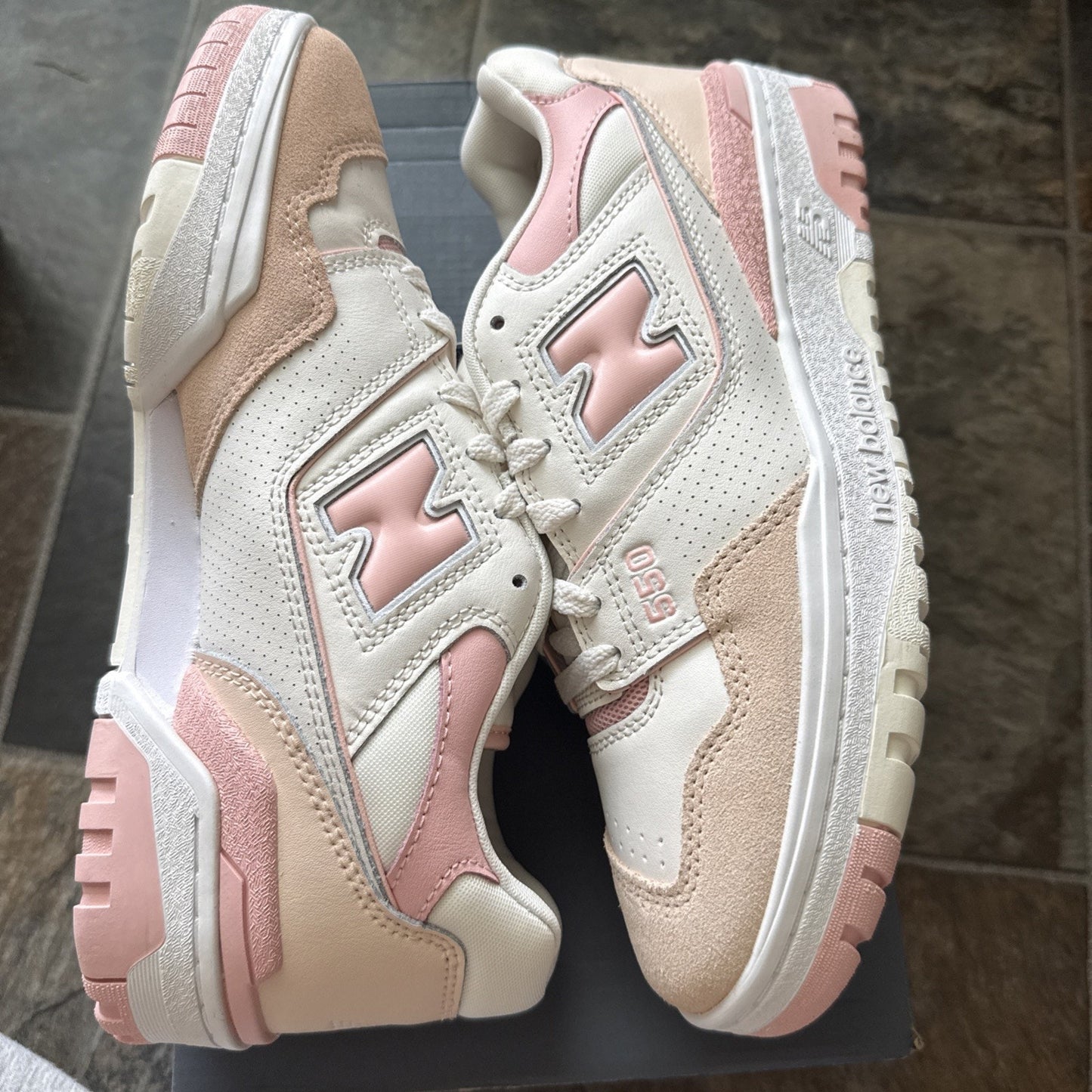 Size 9.5 - New Balance 550 White Pink W
