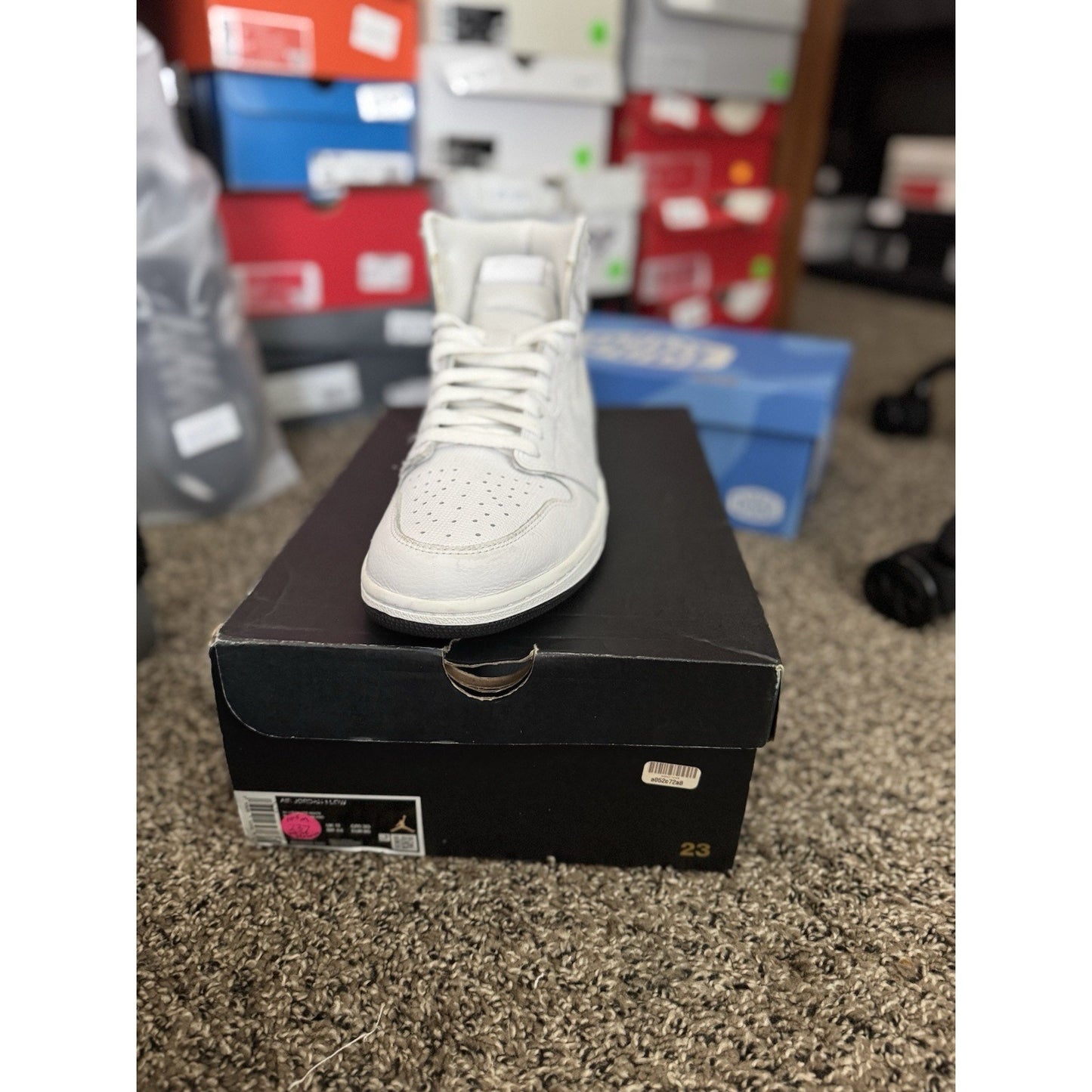 Size 10.5 - Air Jordan 1 Retro OG High White Perforated