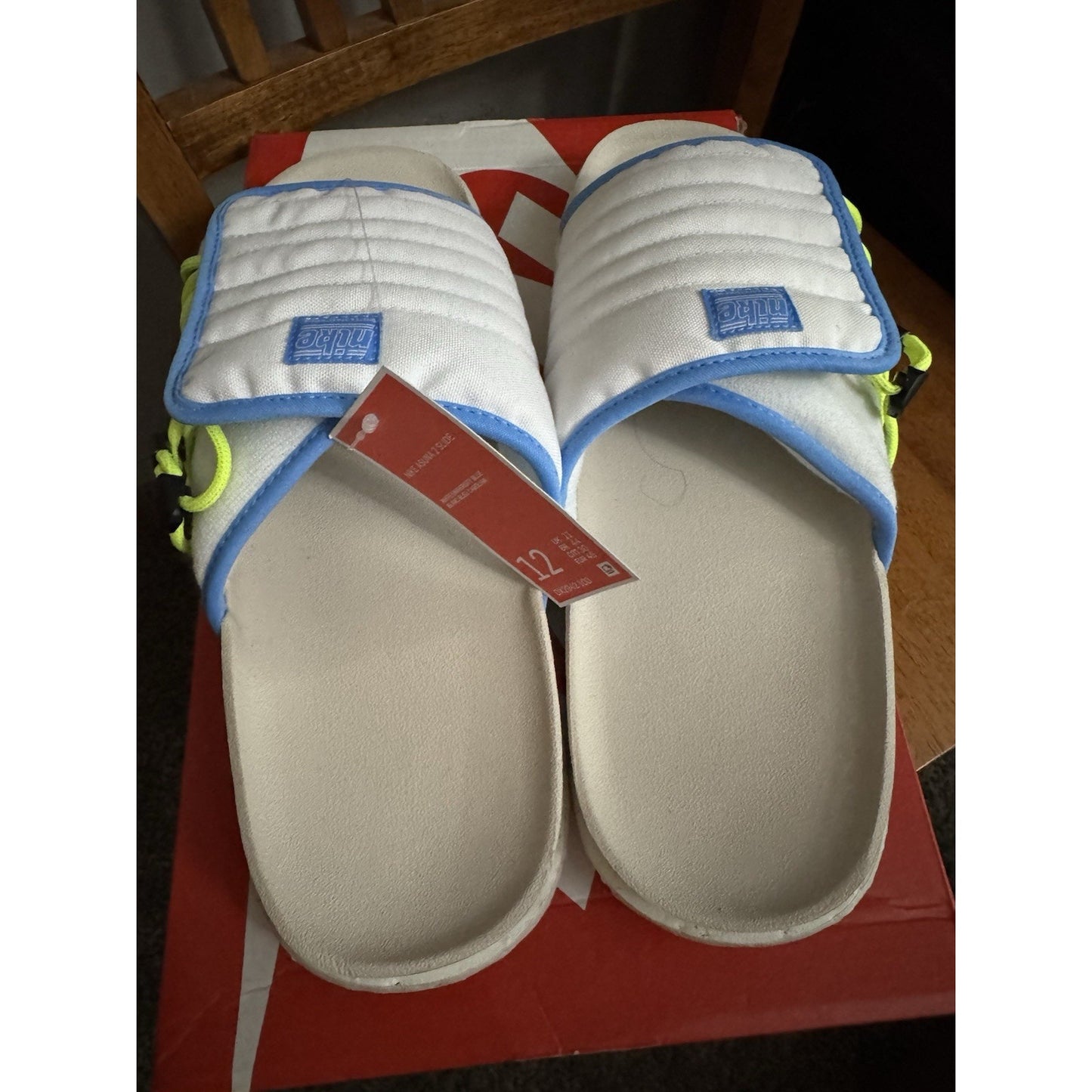 Nike Asuna 2 Slide Sandal White/University Blue DX2942100 Size 12 BS306