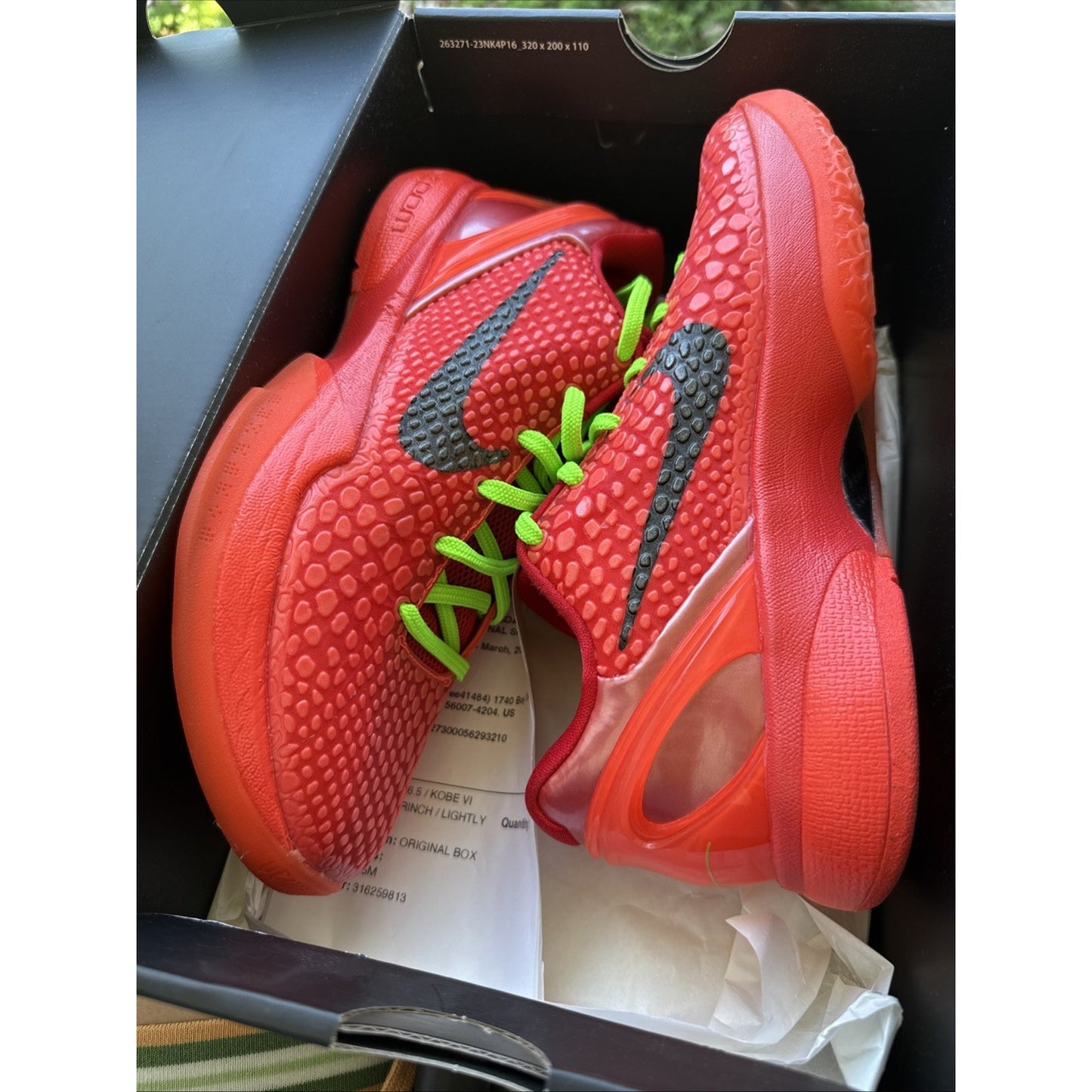Size 6.5 - Nike Kobe 6 Protro Low Reverse Grinch
