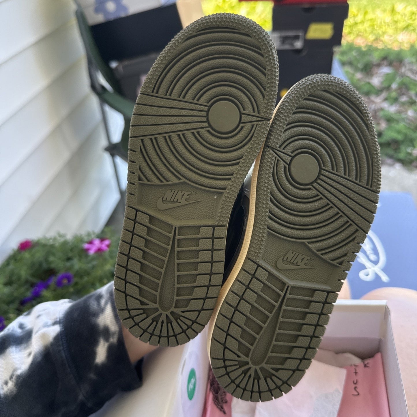 Size 11c Air Jordan 1 Low OG SP (TD) Travis Scott Medium Olive DO5441-200