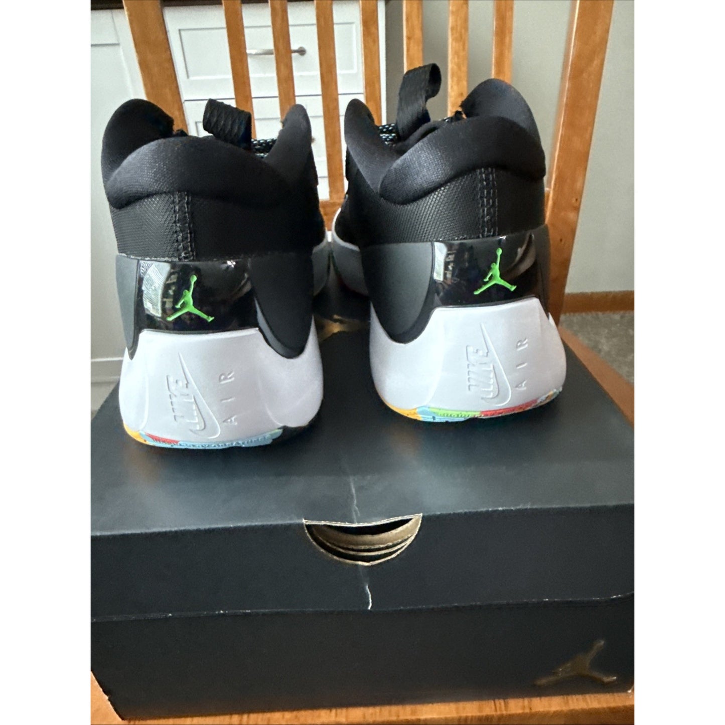 Size 10 Nike Air Jordan Zoom Separate Black White Green Strike Shoes BS097