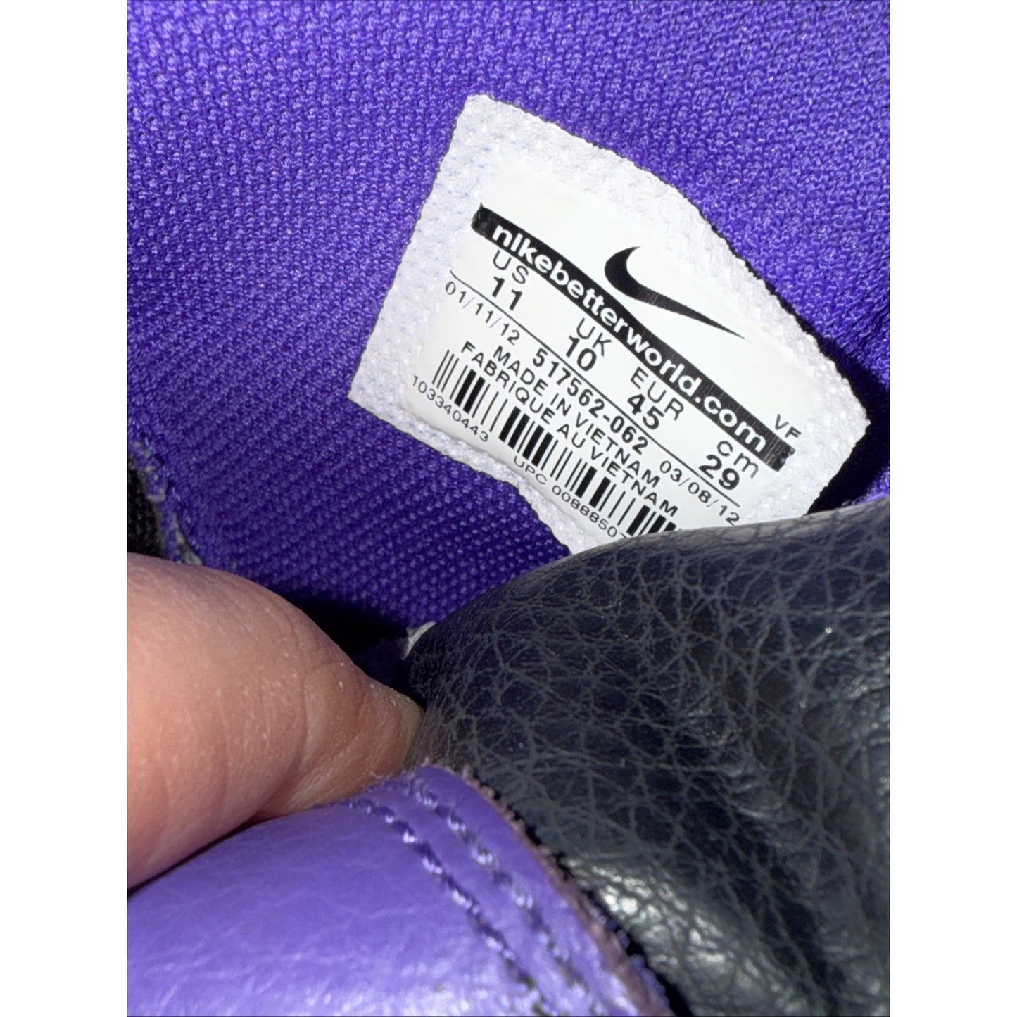Nike Dunk High Pure Purple 517562-062 Mens Size 9.5 No Box 2012