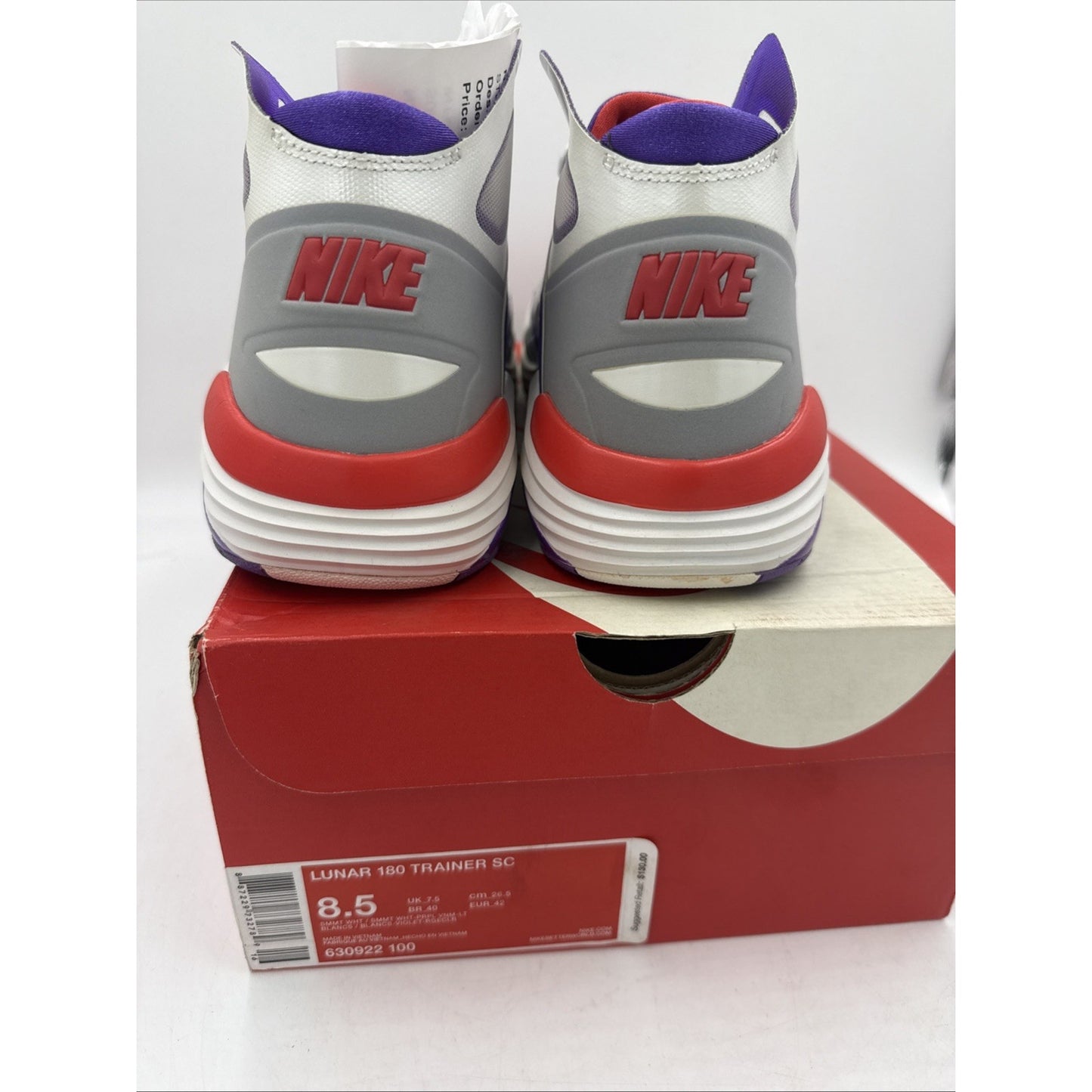 Size 8.5 - Nike Lunar 180 Trainer SC White Purple