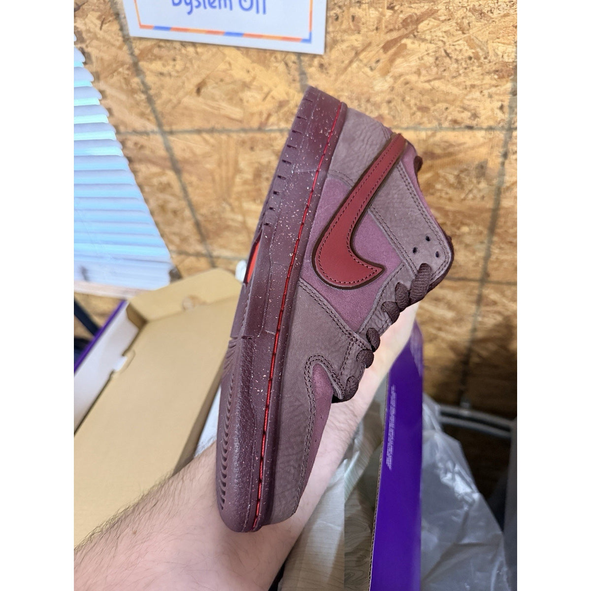 Size 7 - Nike Dunk Premium SB Low City of Love Collection - Burgundy Crush