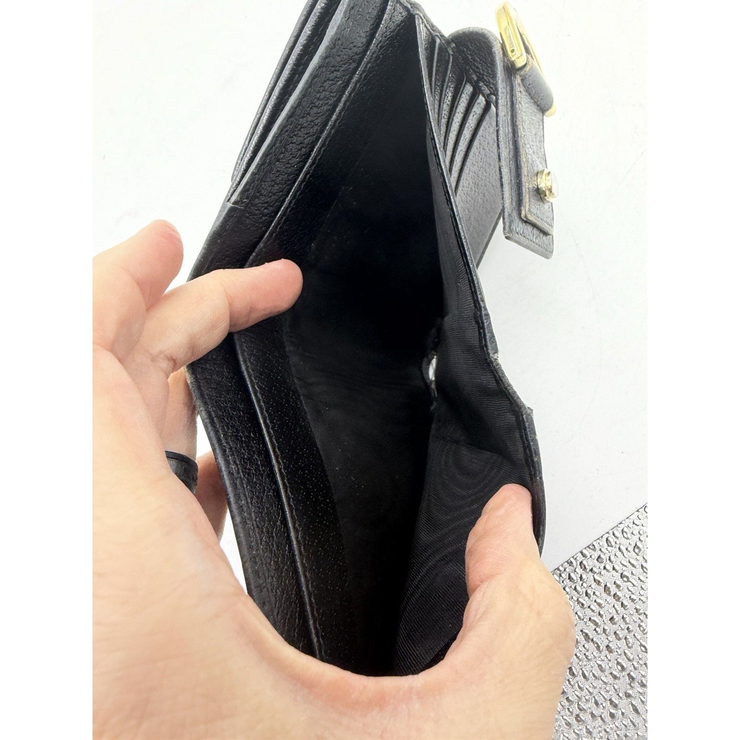 GUCCI Gucci / 2 fold wallet / leather / black / black / men's / 141411 486184