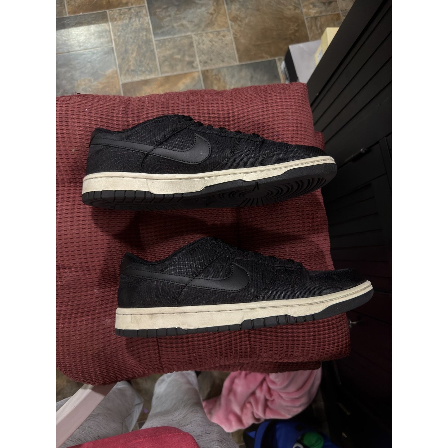 Size 10.5 - Nike Dunk Low Black Canvas - Pre-Owned