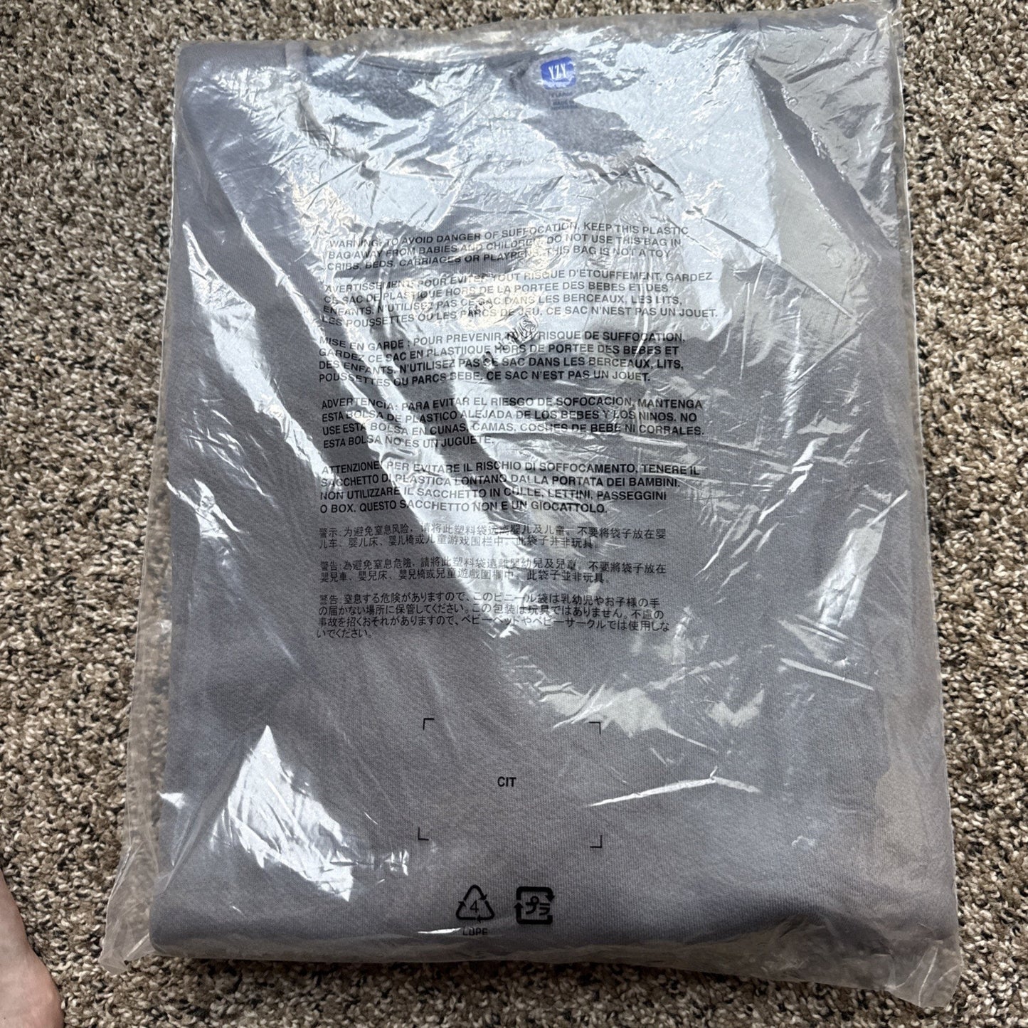 Yeezy Gap Fleece Yoke Tee Pavement Grey Unreleased Balenciaga Men’s XL