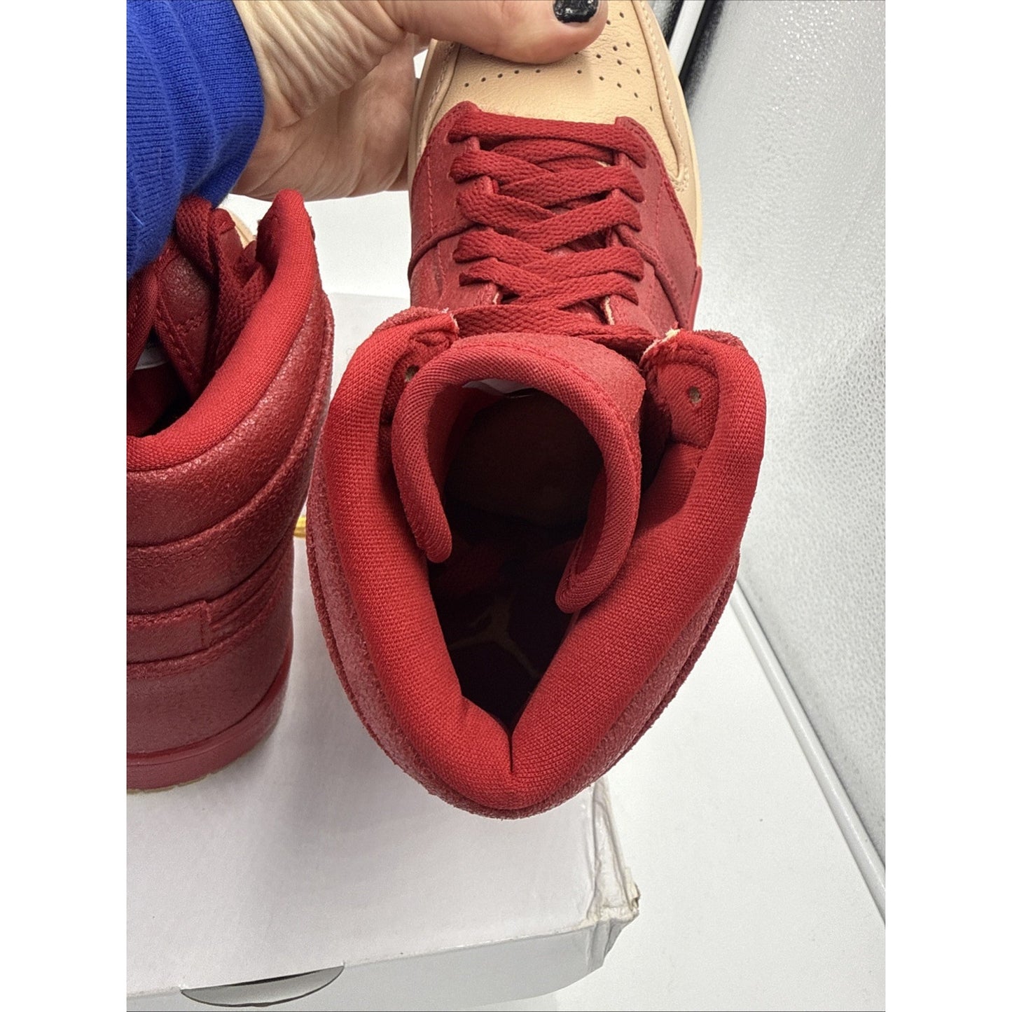 Size 9.5 - Air Jordan 1 Retro Premium High Dipped Toe - Red W