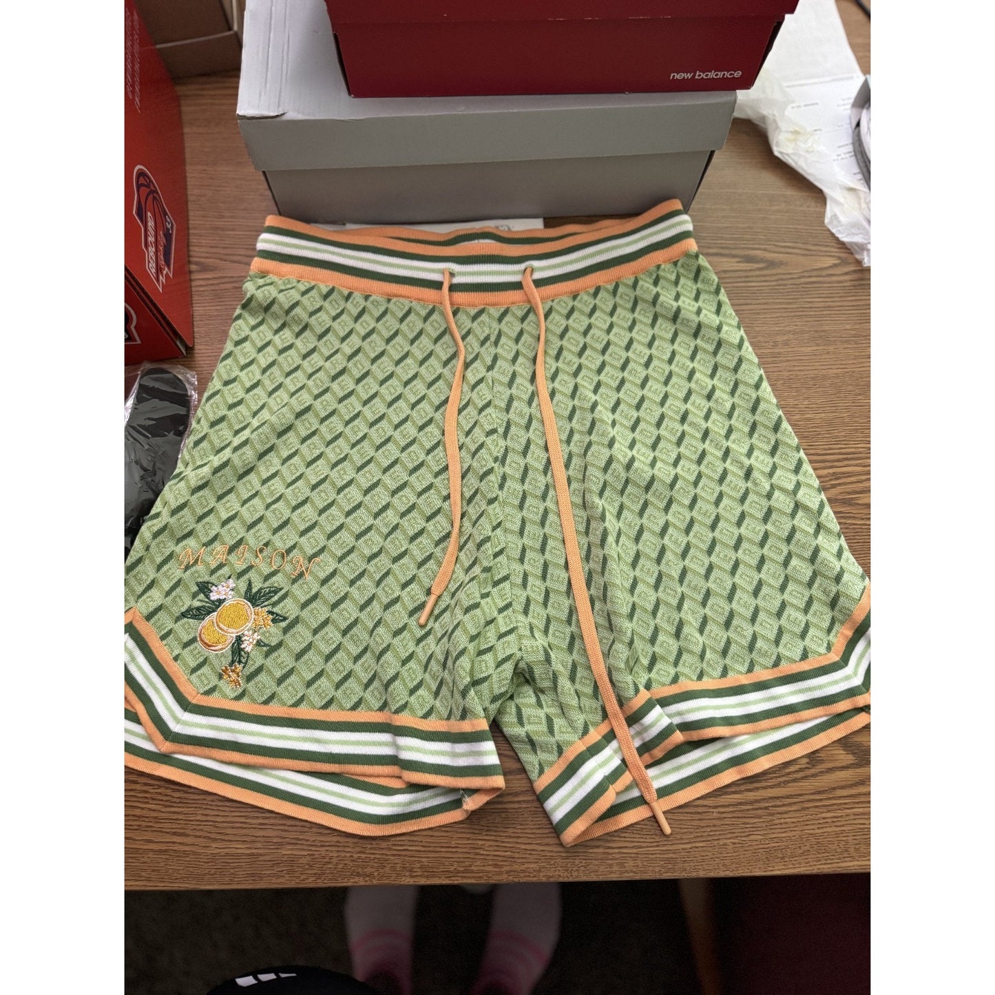Smoke Rise Red Women’s Maison Green Draw String Stretch Waist Shorts
