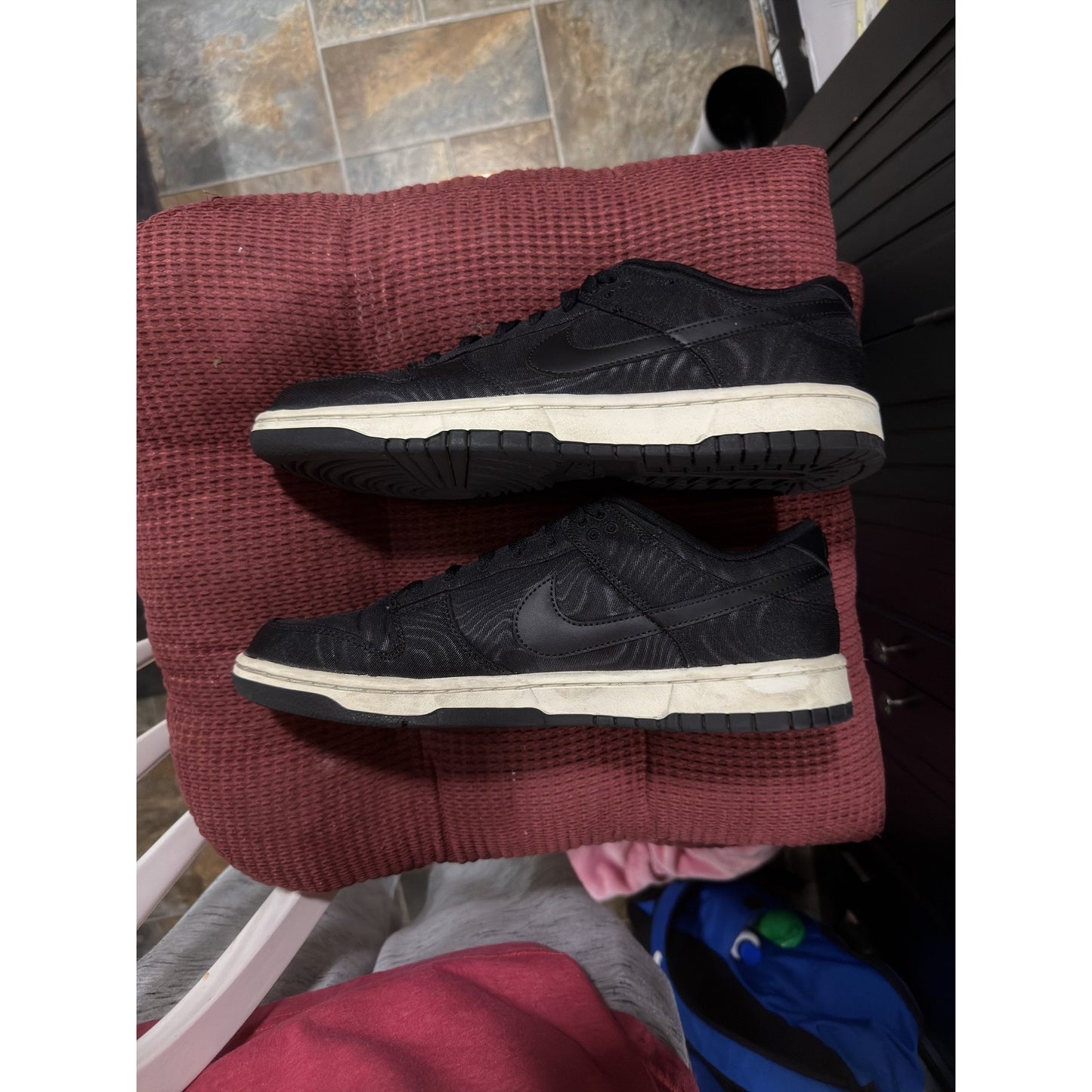 Size 10.5 - Nike Dunk Low Black Canvas - Pre-Owned