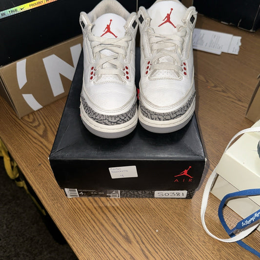 Air Jordan (GS) 3 Retro "WHITE CEMENT REIMAGINED" 2023 - Size 4Y - dm0967 100 ..