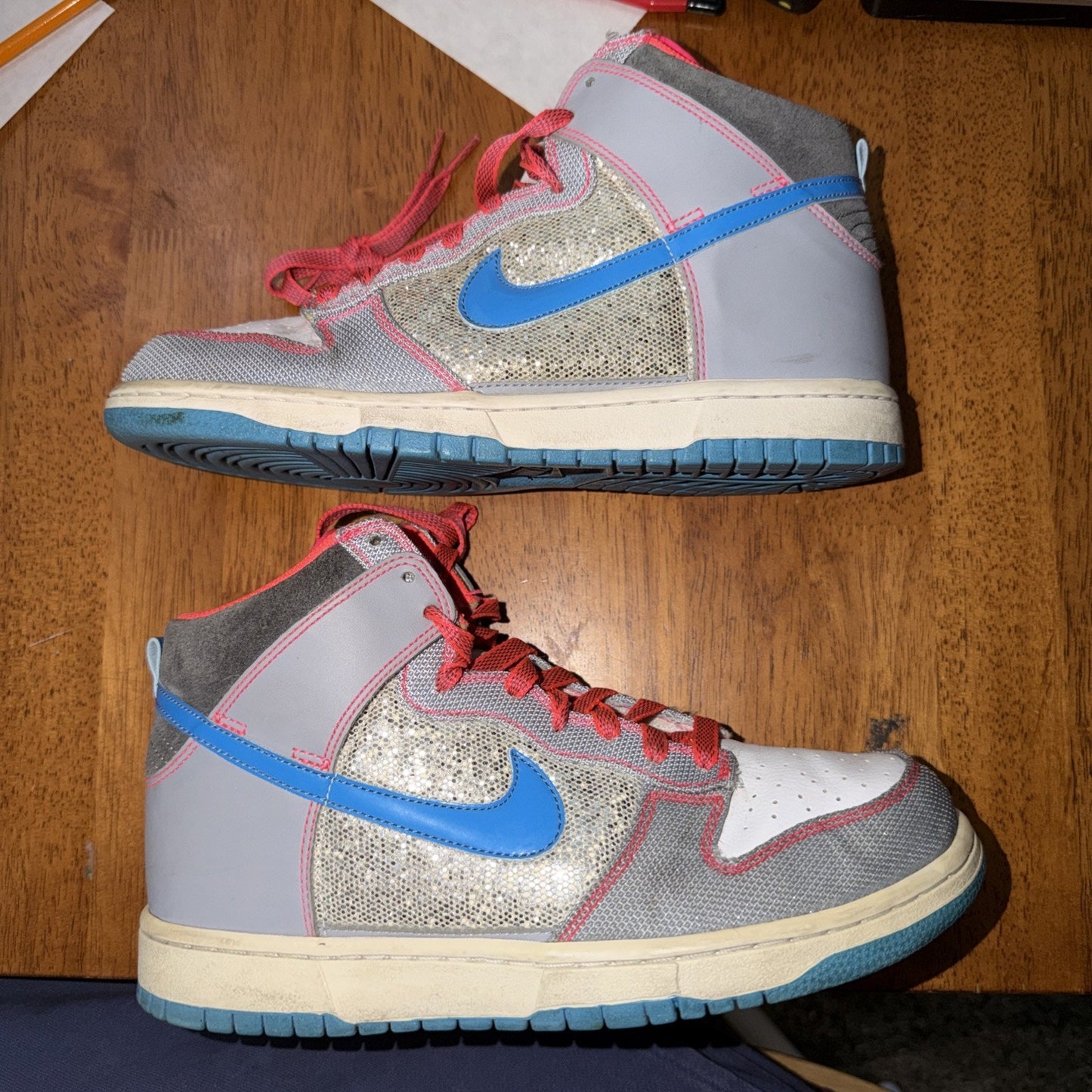 Size 9 - Nike Dunk 6.0 Premium High Grey Sequin W Rare