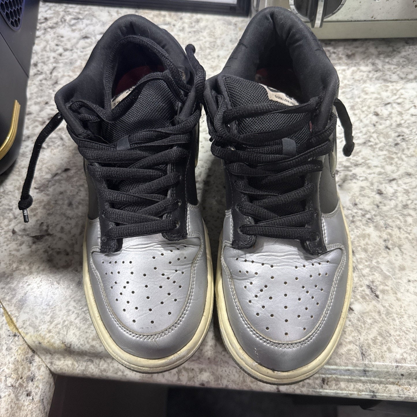 Nike SB Dunk Low Supreme Jewel Swoosh Silver Size 9.5