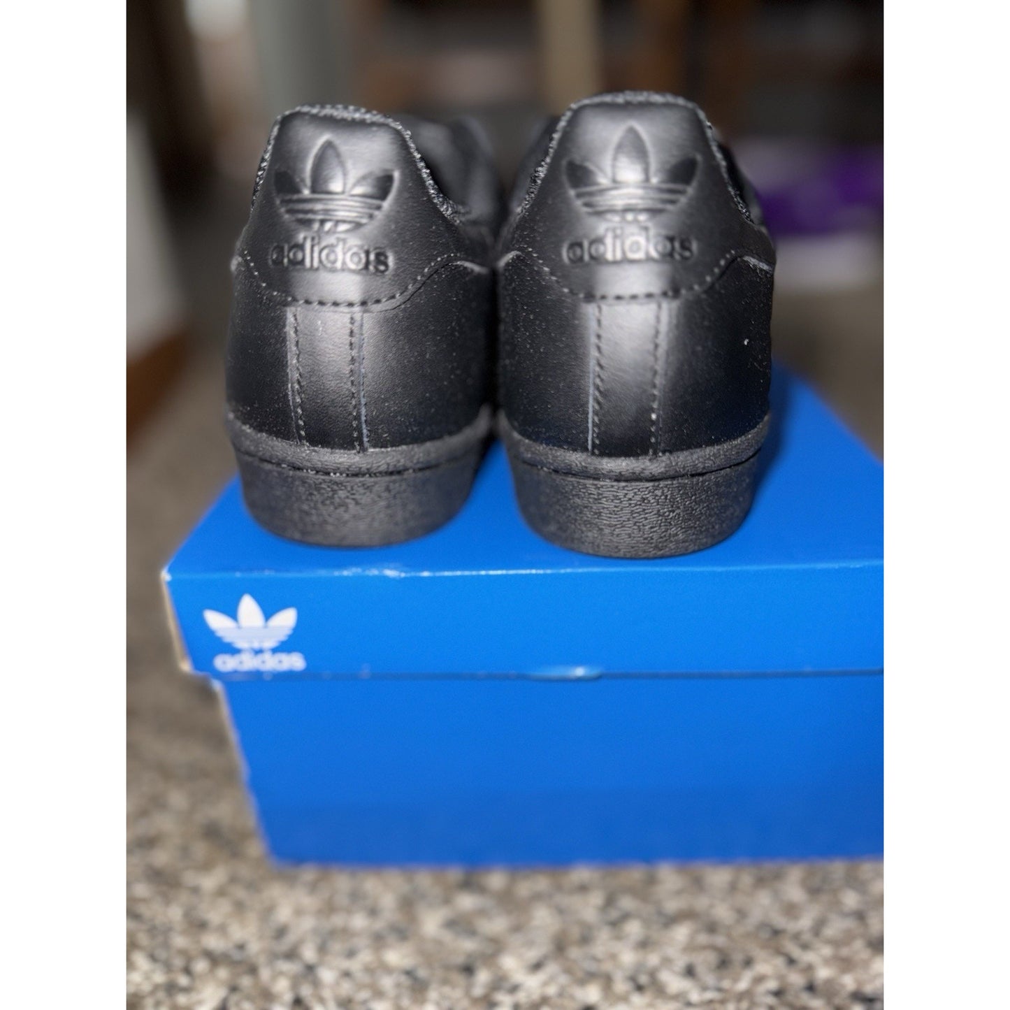 Size 4y Adidas Originals Superstar J Triple Black Youth shoes FU7713 BS491