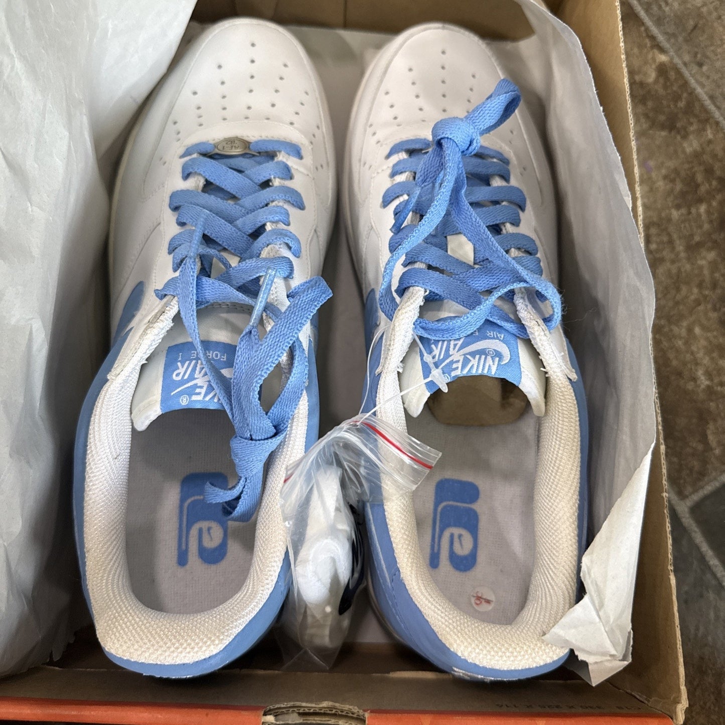 Nike Air Force 1 University Blue White Mens US Size 11 315122-144 Sneaker Shoes