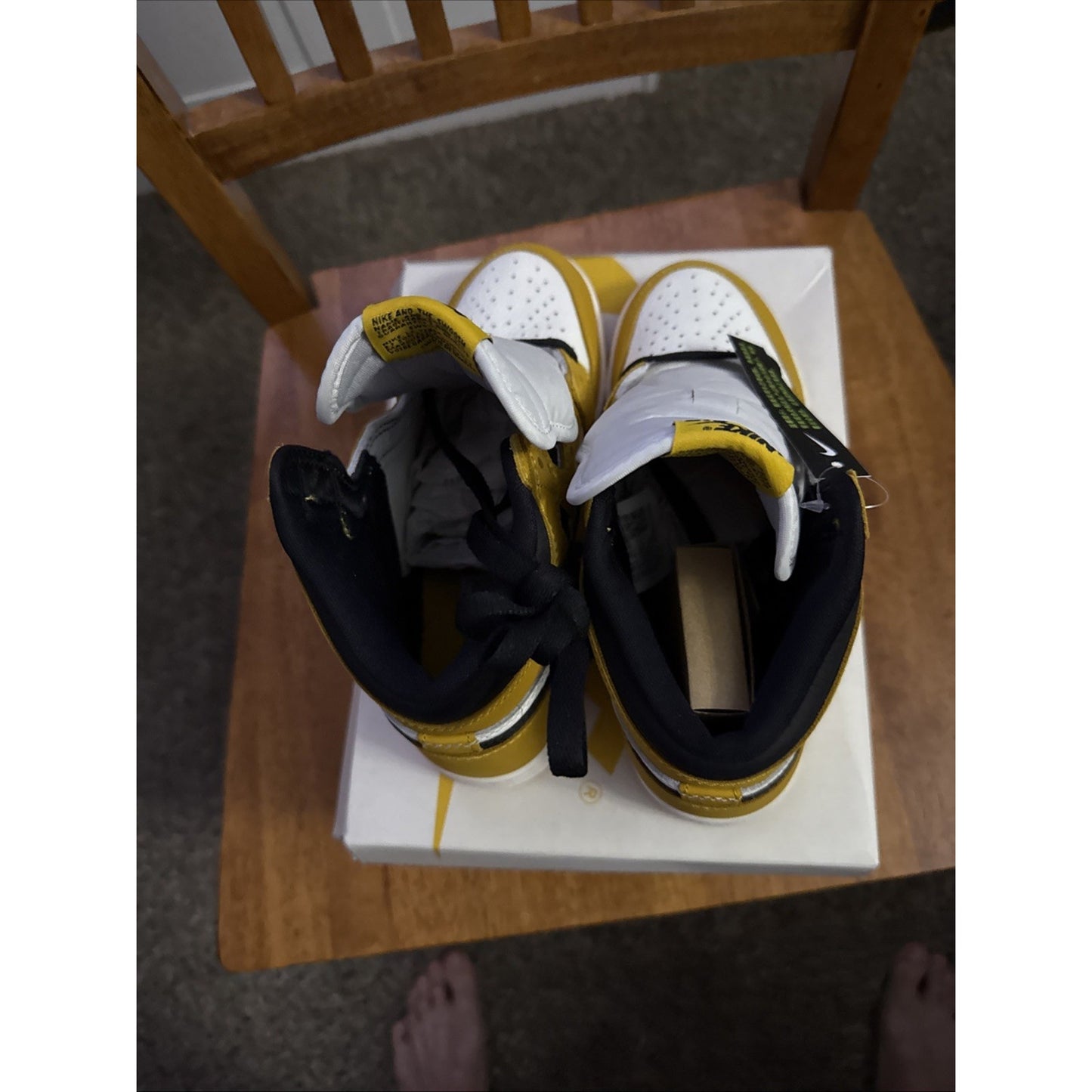 Nike Air Jordan 1 Retrop High OG GS Boys Shoes Size 4.5, Color: Yellow BS120
