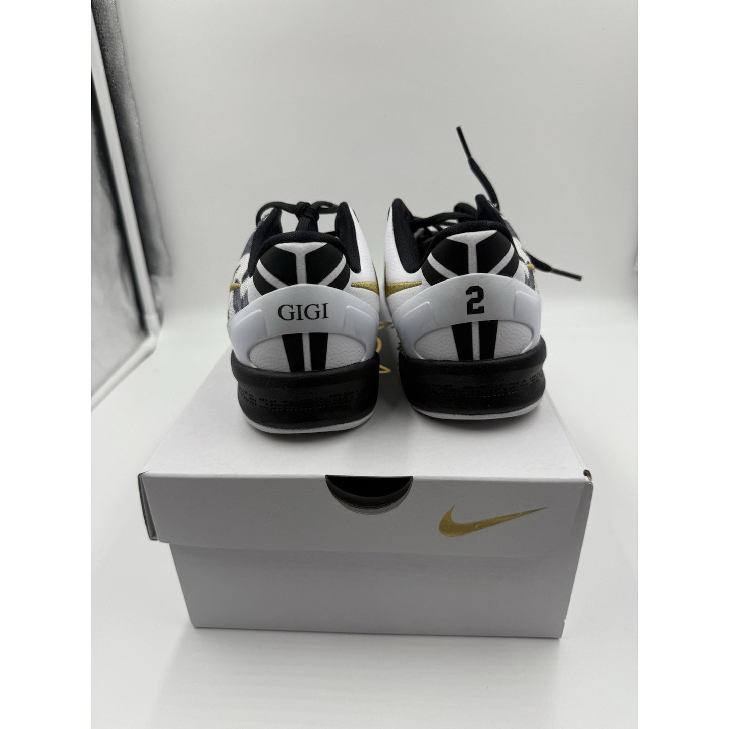 Size 5 (GS) - Nike Kobe 8 Protro Low White Metallic Gold