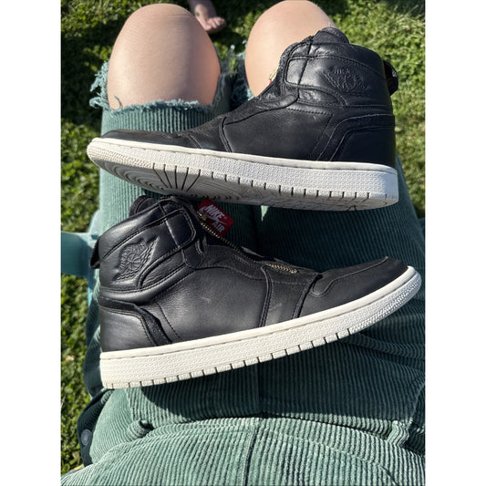 Size 9 - Air Jordan 1 Retro Zip High Black W FST Sample Tagged