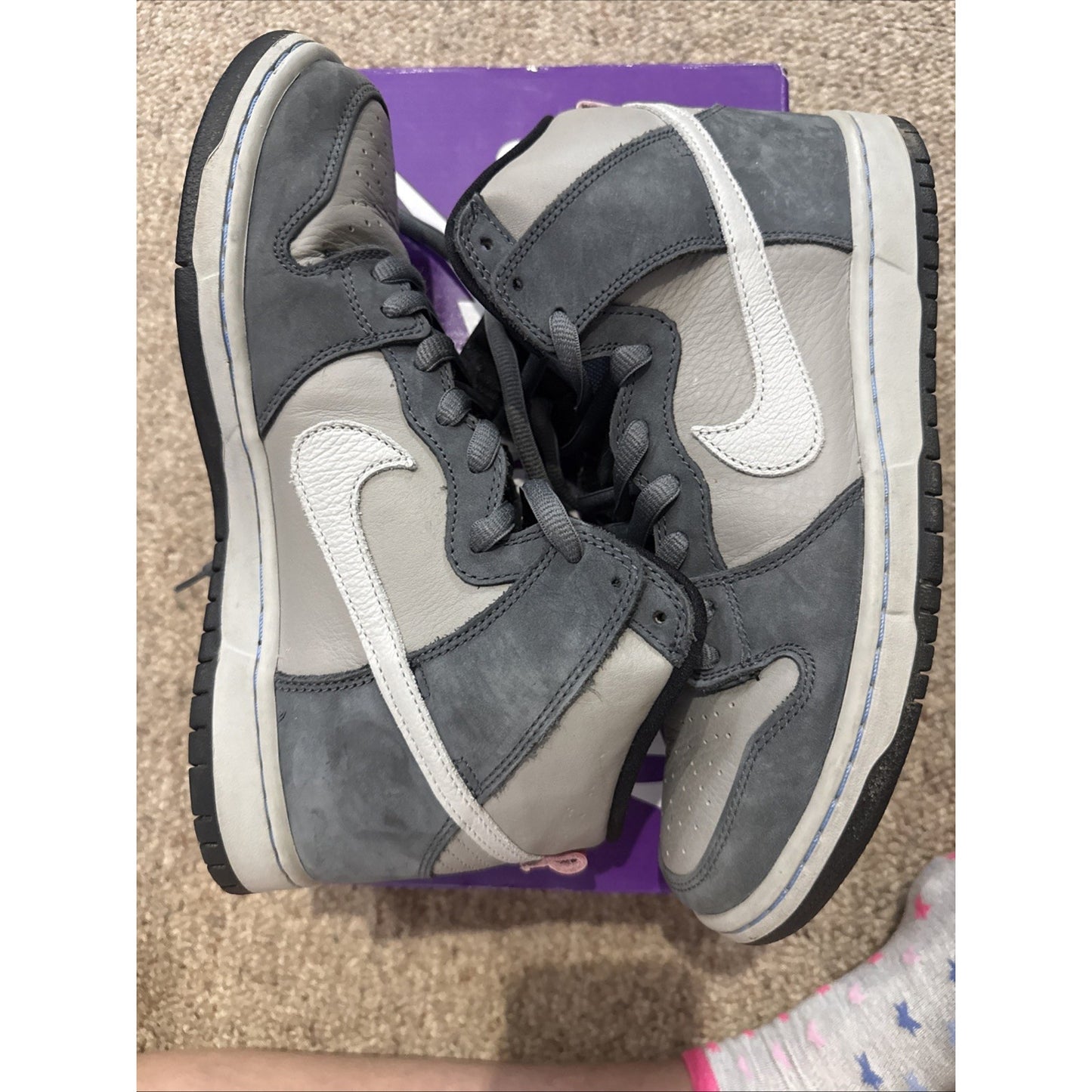 Size 10 - Nike Dunk Pro SB High Medium Grey Pink