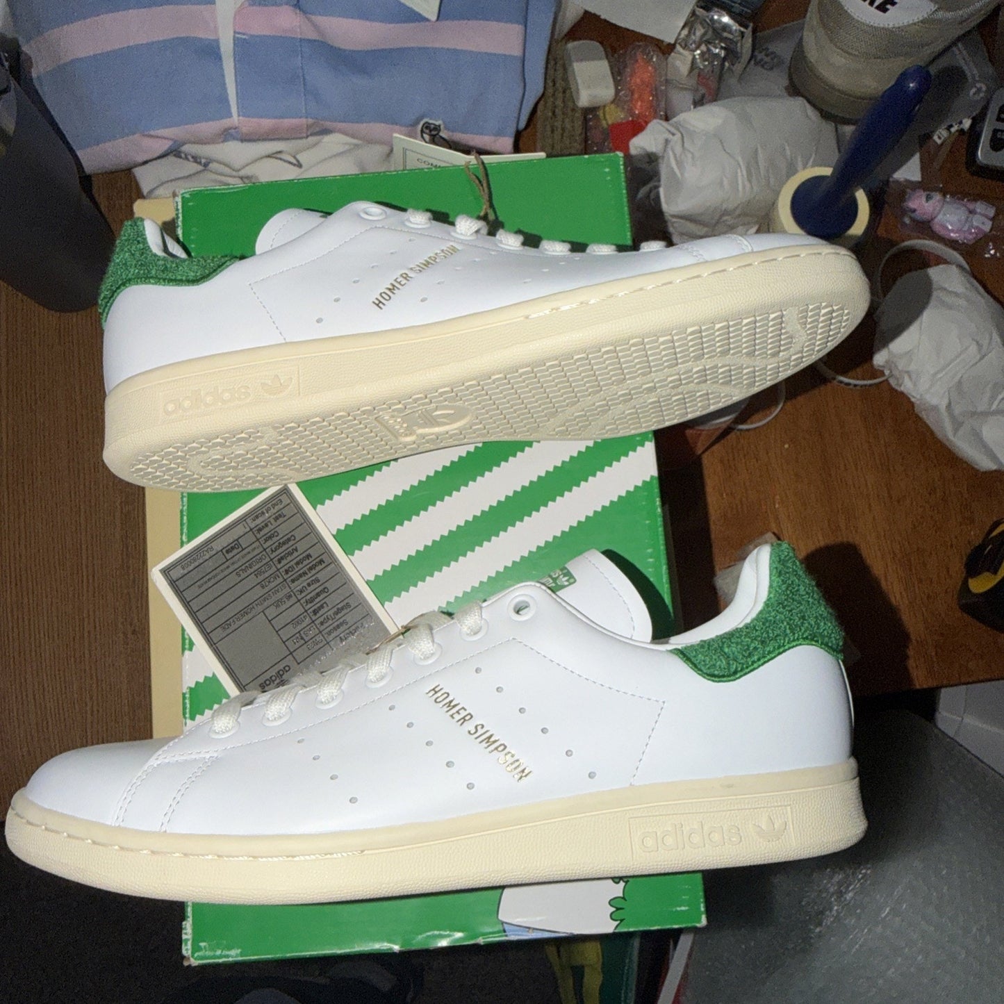 Size 9 Adidas Stan Smith x The Simpsons "Homer Simpson" Sneaker Sample Tagged