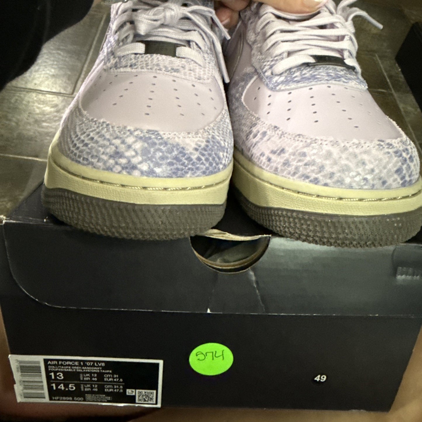 Size 13 - Nike Air Force 1 '07 LV8 Snakeskin Pack - Doll